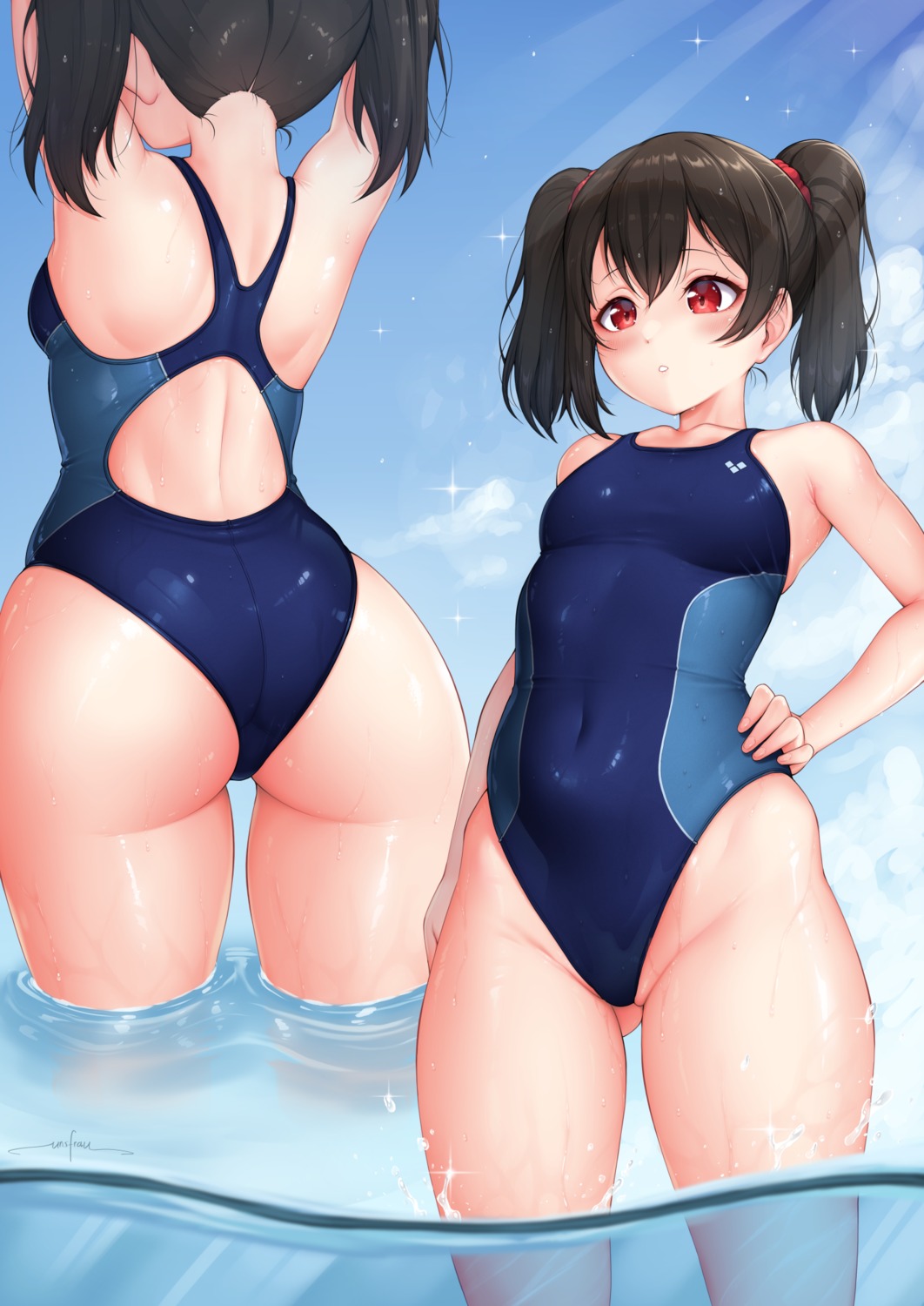 ass love_live! swimsuits unsfrau wet yazawa_nico