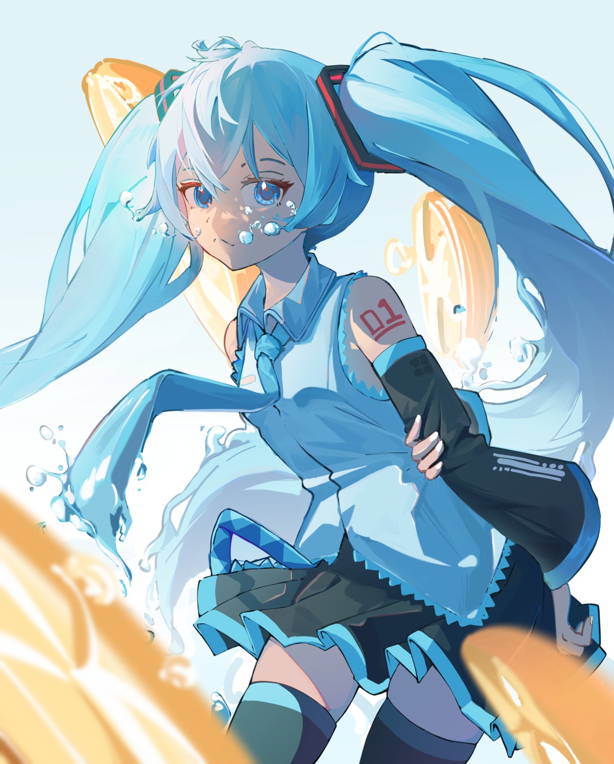 hatsune_miku tagme tattoo thighhighs vocaloid