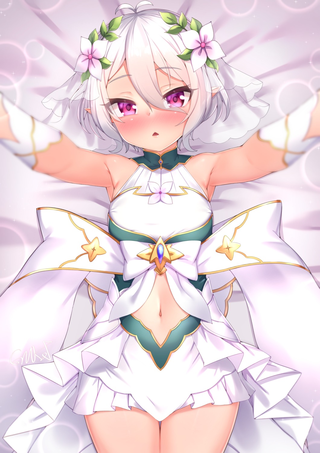 dress gmkj kokkoro pointy_ears princess_connect princess_connect!_re:dive wedding_dress