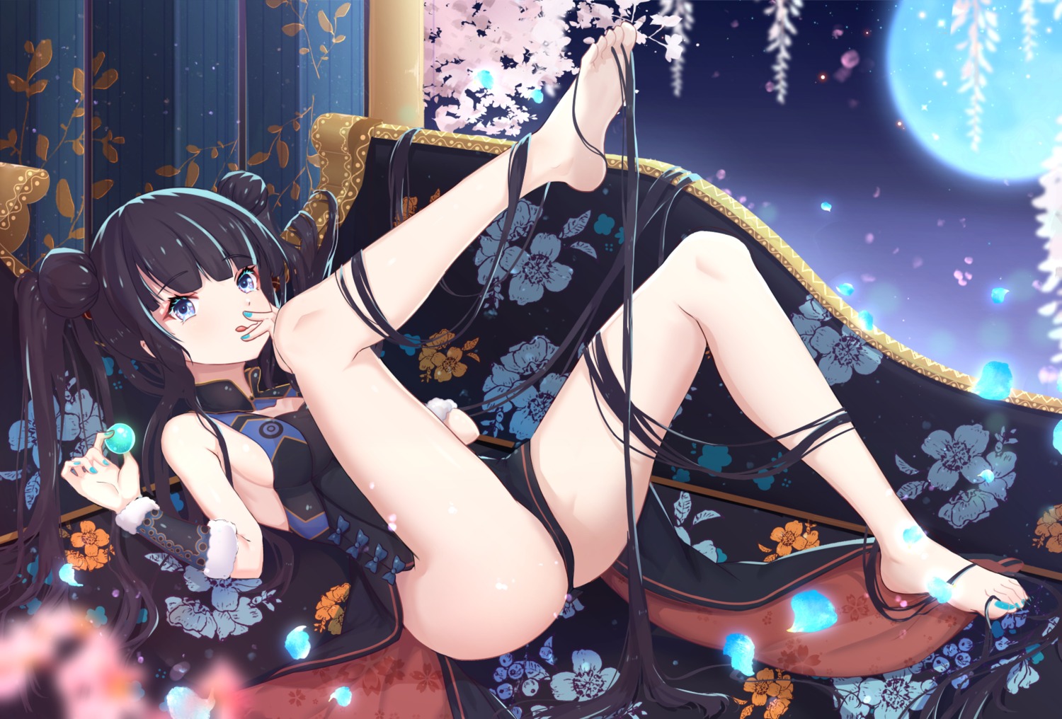 ass chinadress cleavage fate/grand_order feet no_bra nopan see_through shimutsuki yang_guifei_(fate/grand_order)