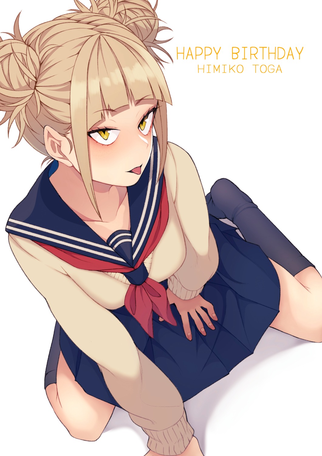 boku_no_hero_academia kobaji seifuku sweater toga_himiko