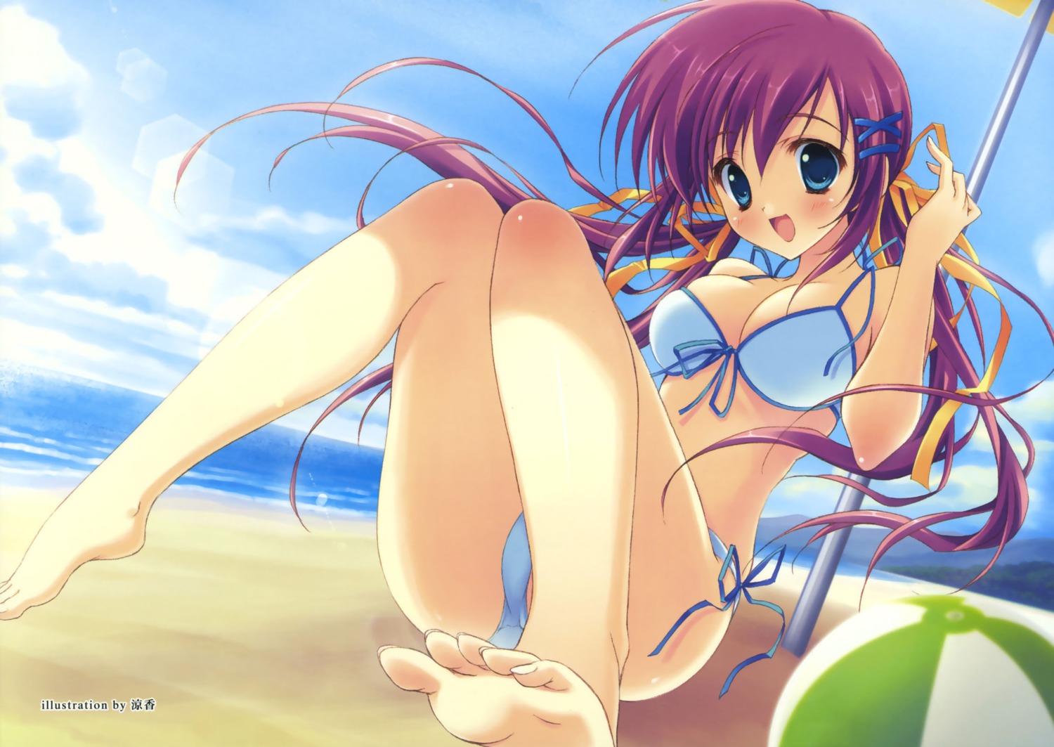 bikini cleavage da_capo da_capo_(series) da_capo_ii feet jpeg_artifacts ryohka shirakawa_nanaka swimsuits