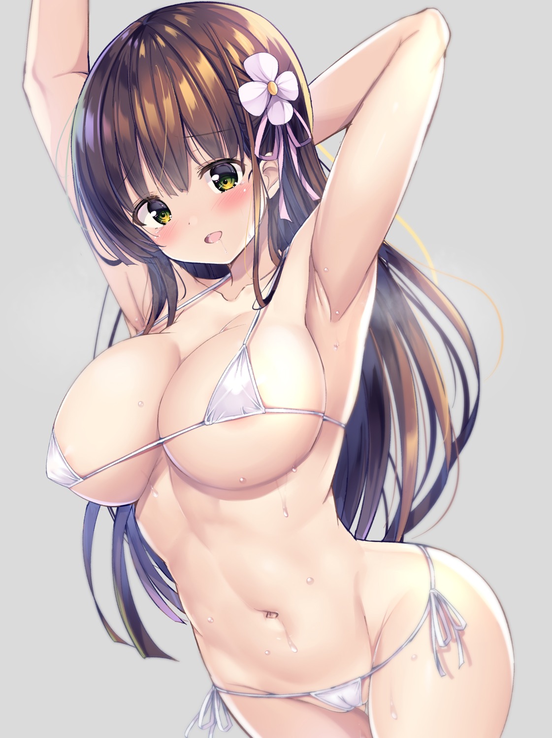 areola bikini cameltoe erect_nipples gochuumon_wa_usagi_desu_ka? kurou_(quadruple_zero) swimsuits ujimatsu_chiya wet