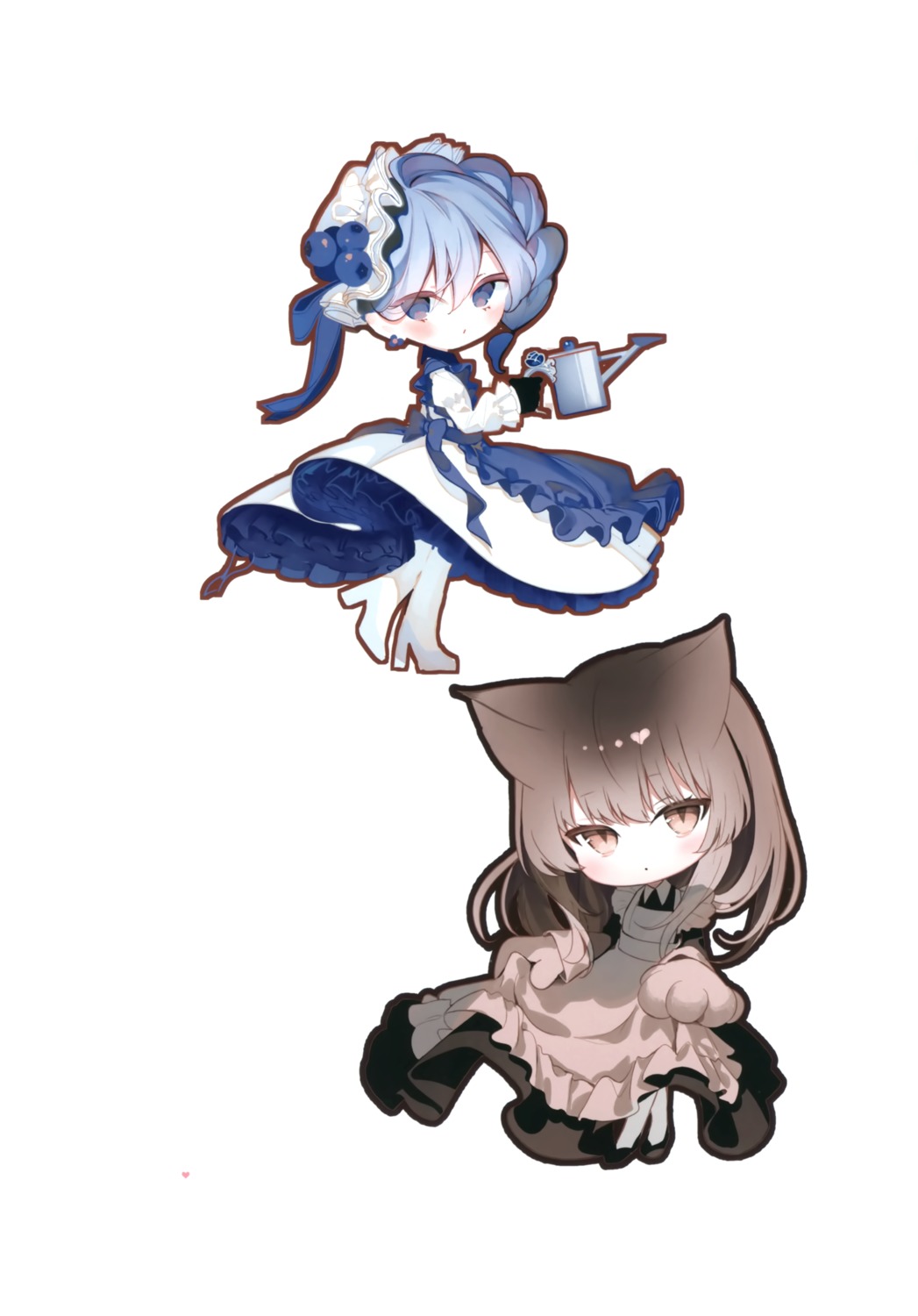 animal_ears burittohiroba chibi heels kouyafu maid skirt_lift