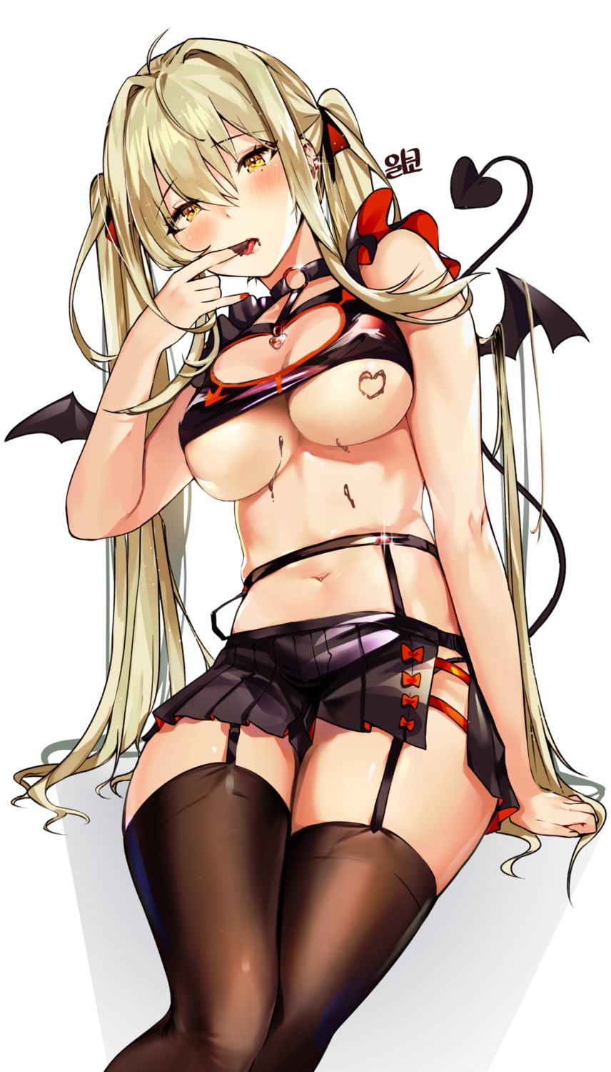 alraco cream devil no_bra stockings tail thighhighs valentine wings