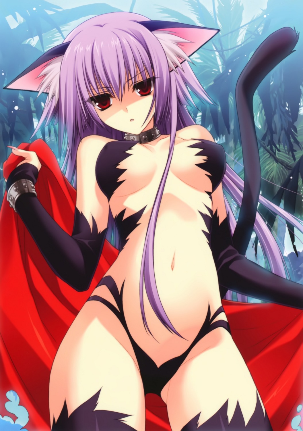 animal_ears cocoa_(phantom_breaker) nekomimi phantom_breaker suzuhira_hiro tail thighhighs underboob