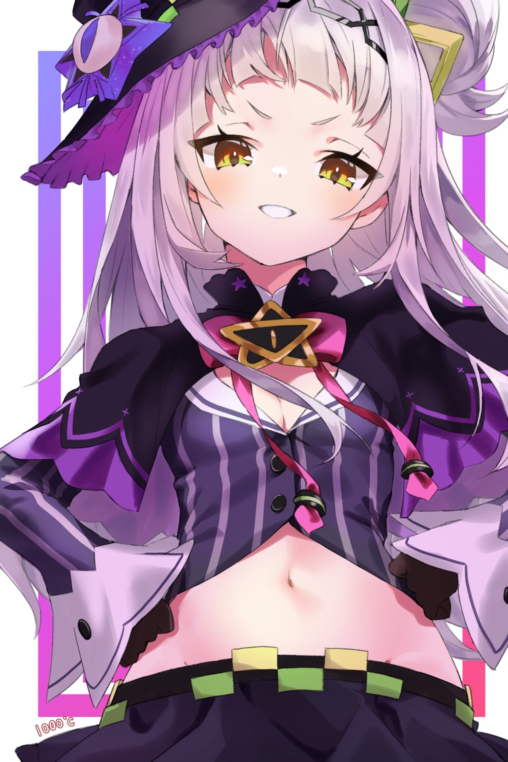 cleavage hololive kirari_(kira_rin9) murasaki_shion witch