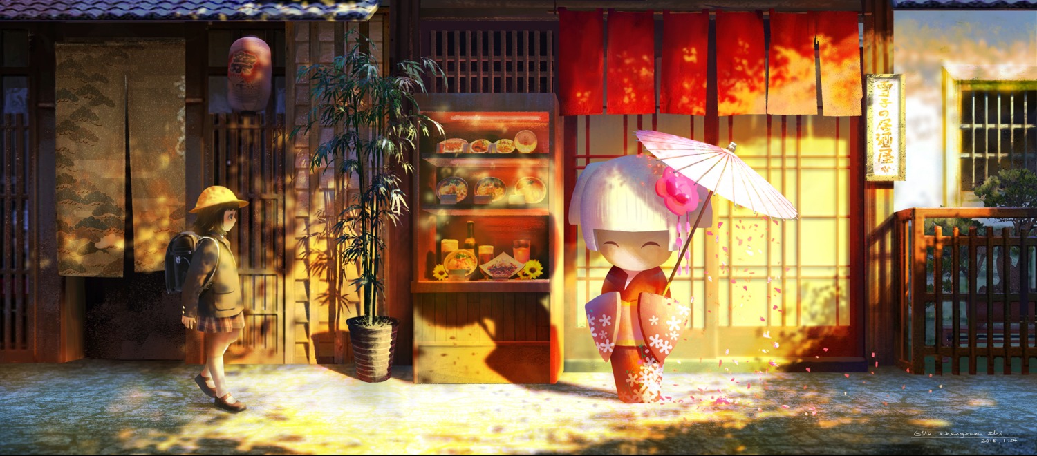 kimono lost_elle seifuku umbrella