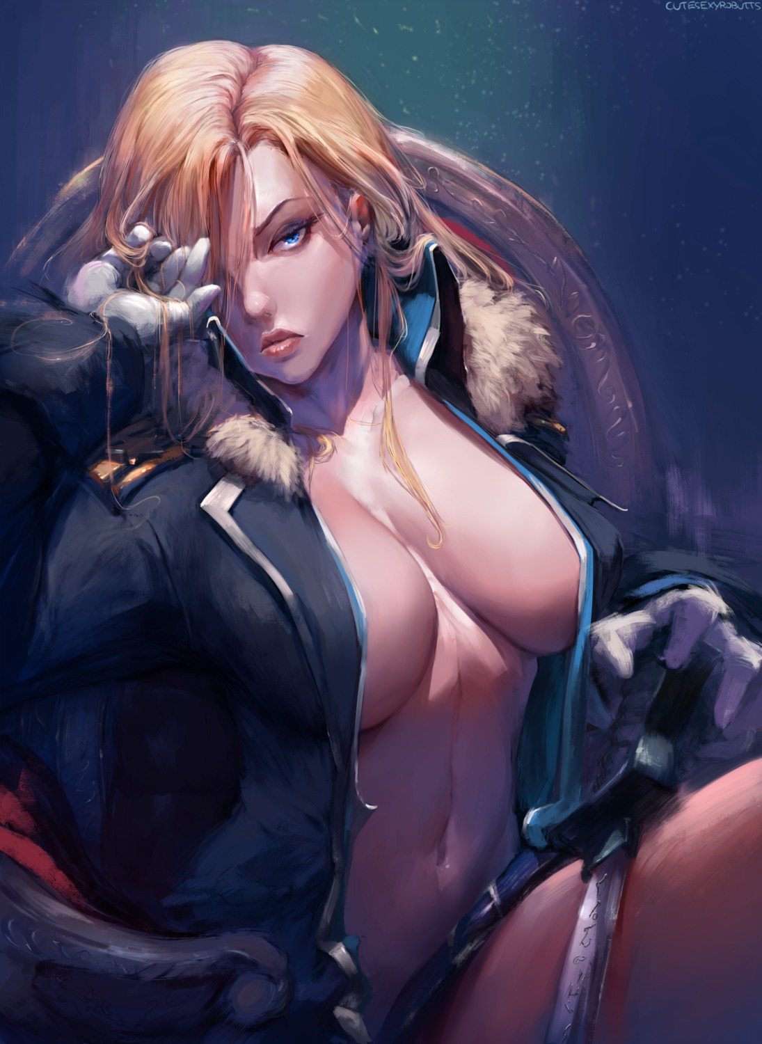 cutesexyrobutts fullmetal_alchemist no_bra olivier_mira_armstrong open_shirt sword