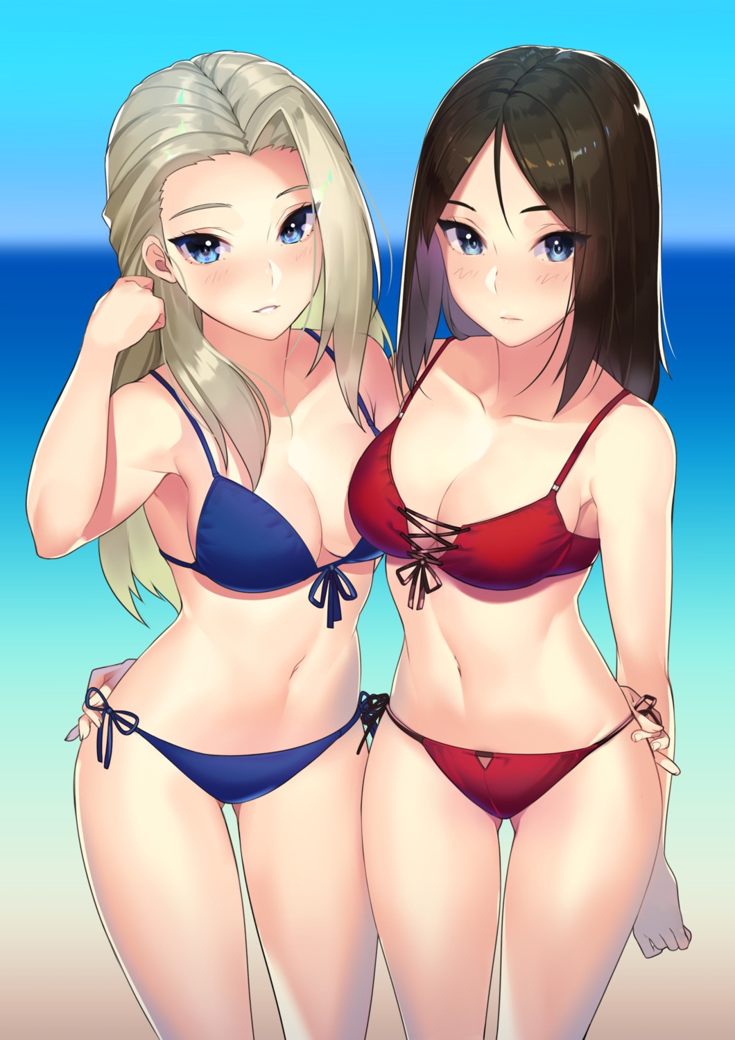 bikini clara_(girls_und_panzer) girls_und_panzer kagematsuri nonna swimsuits