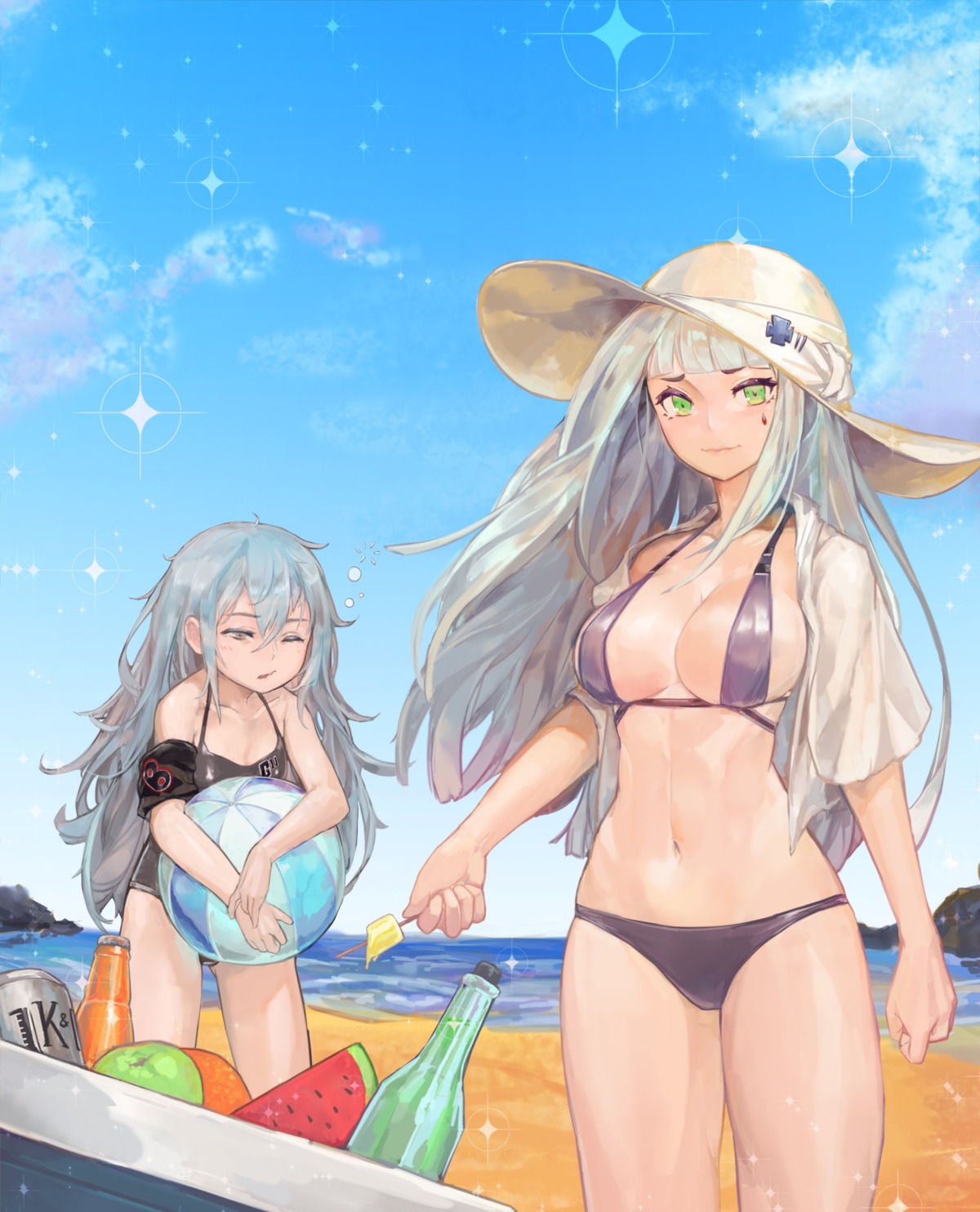 bikini cleavage g11_(girls_frontline) girls_frontline hk416_(girls_frontline) swimsuits tamidro tattoo