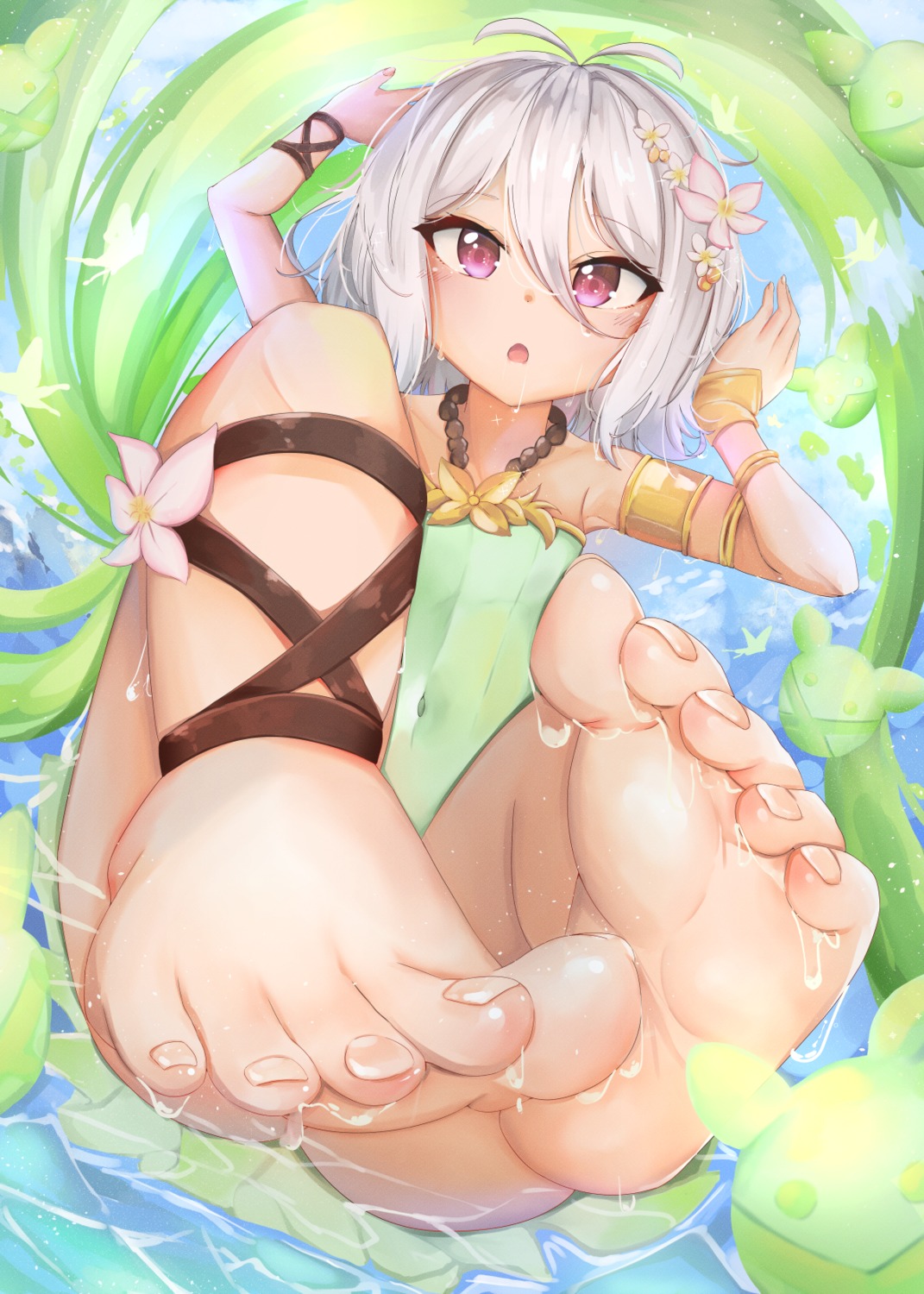 feet kokkoro minertime princess_connect princess_connect!_re:dive swimsuits wet