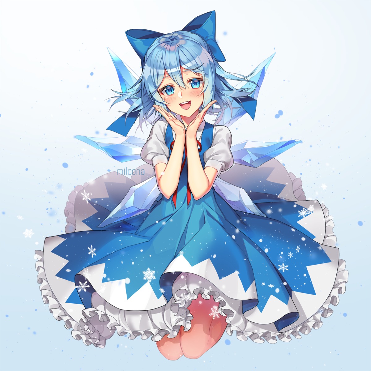 cirno dress milcona touhou wings