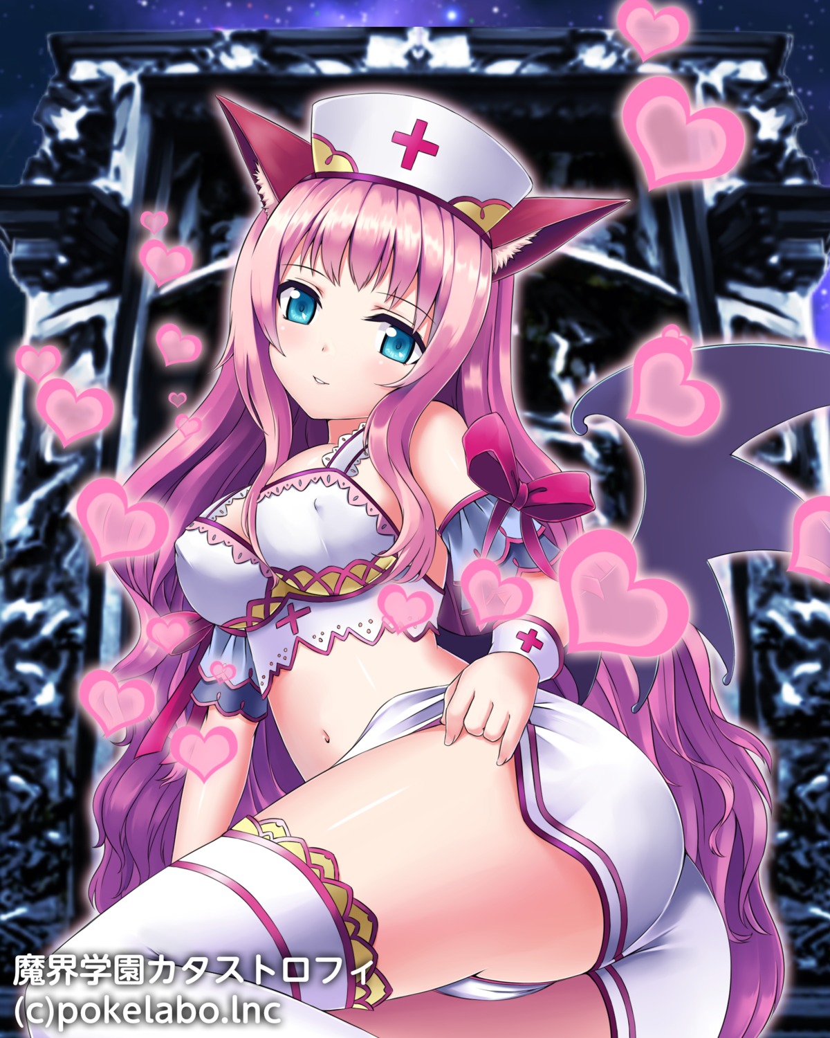 animal_ears bra cameltoe cleavage erect_nipples lakuhito nurse pantsu skirt_lift wings