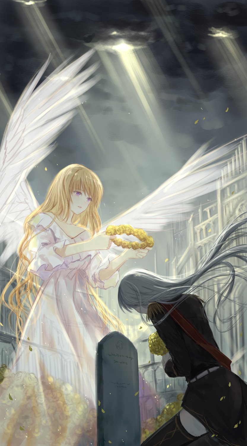 dress thighhighs uniform wings xing_muhen