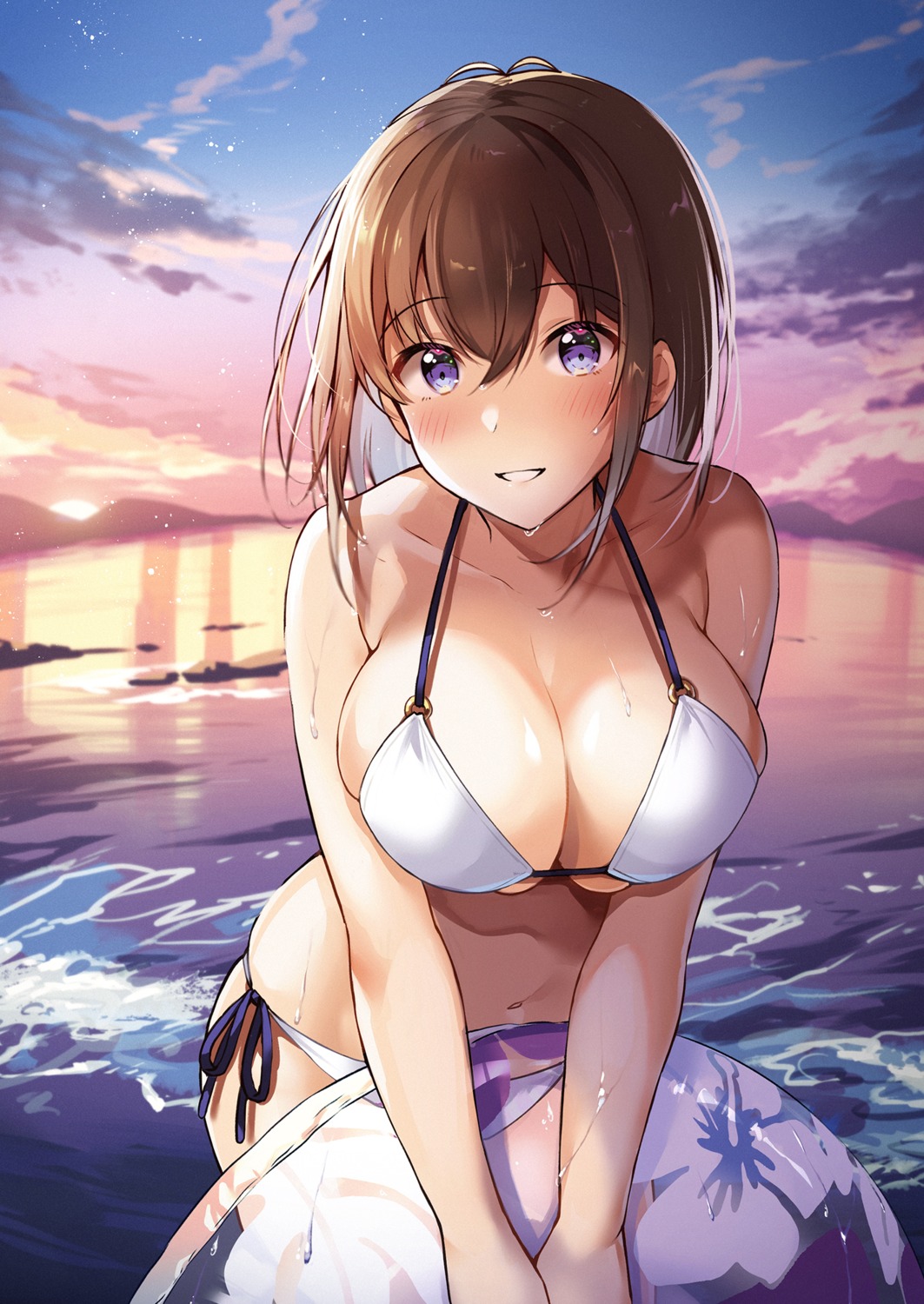 bikini shiro_kuma_shake swimsuits wet