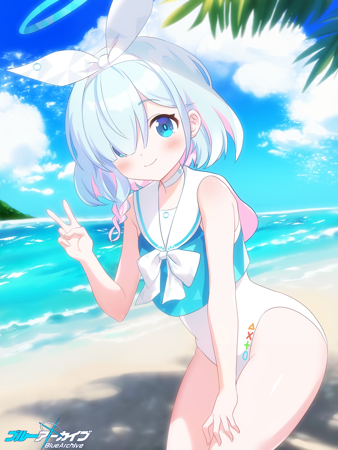 arona_(blue_archive) blue_archive halo pn_(wnsl216) swimsuits
