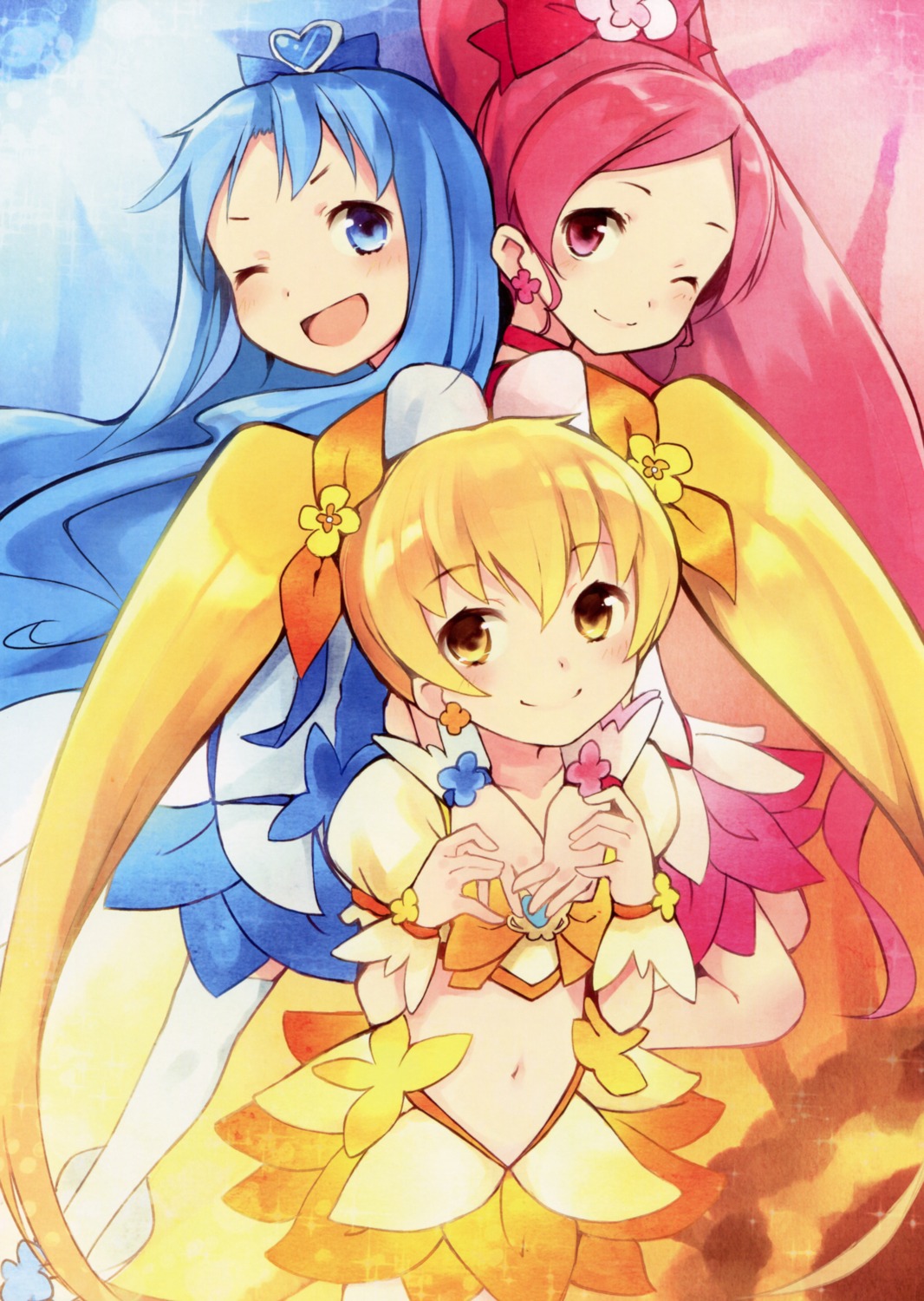 hanasaki_tsubomi heartcatch_precure! kurumi_erika kyuri myoudouin_itsuki precure thighhighs