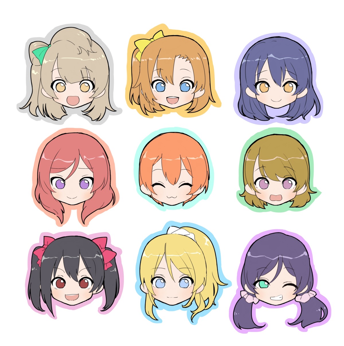 ayase_eli chibi expression gyarin hoshizora_rin koizumi_hanayo kousaka_honoka love_live! minami_kotori nishikino_maki sonoda_umi toujou_nozomi yazawa_nico