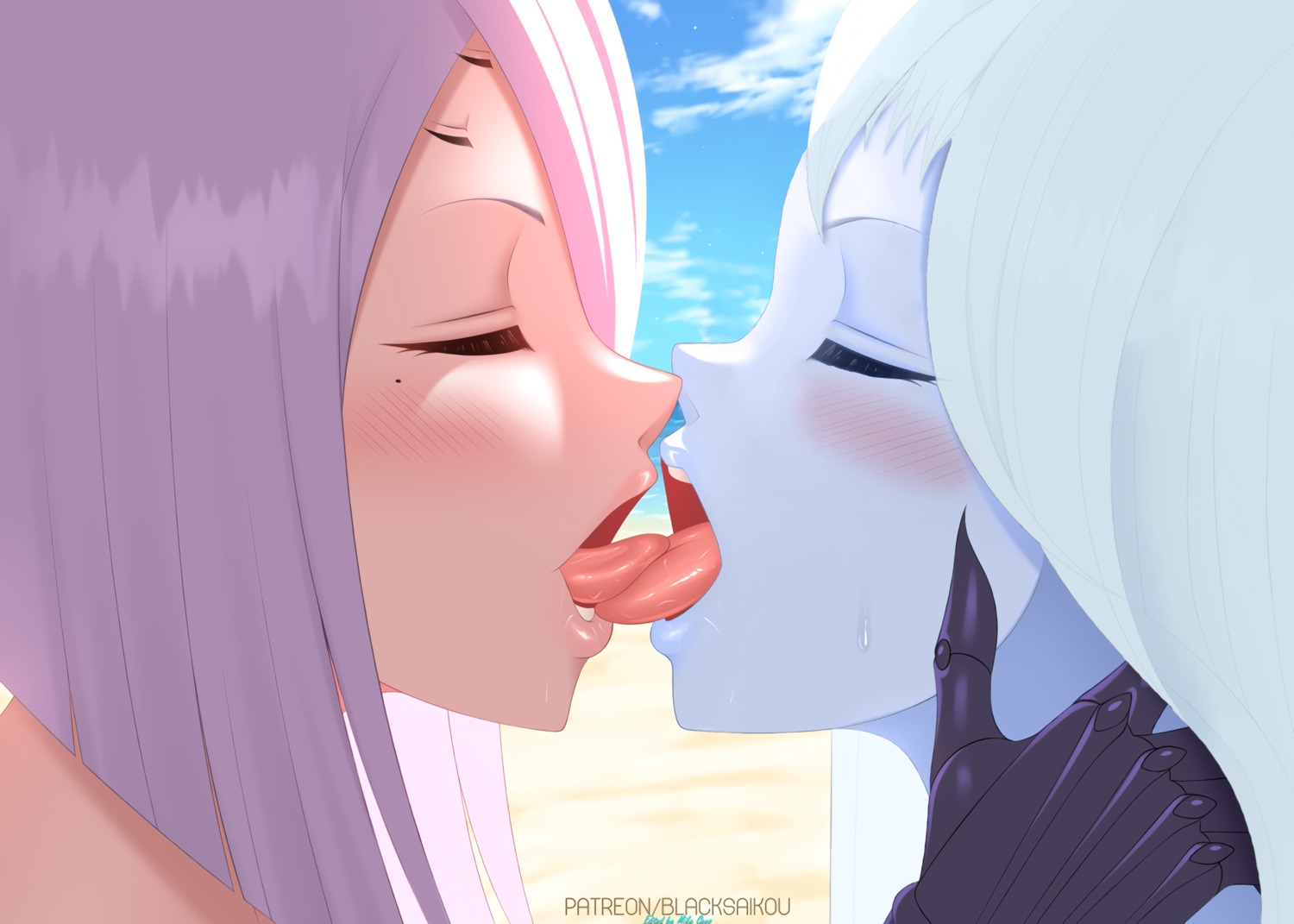 blacksaikou lala_(monster_musume) monster_girl monster_musume_no_iru_nichijou rachnera_arachnera yuri