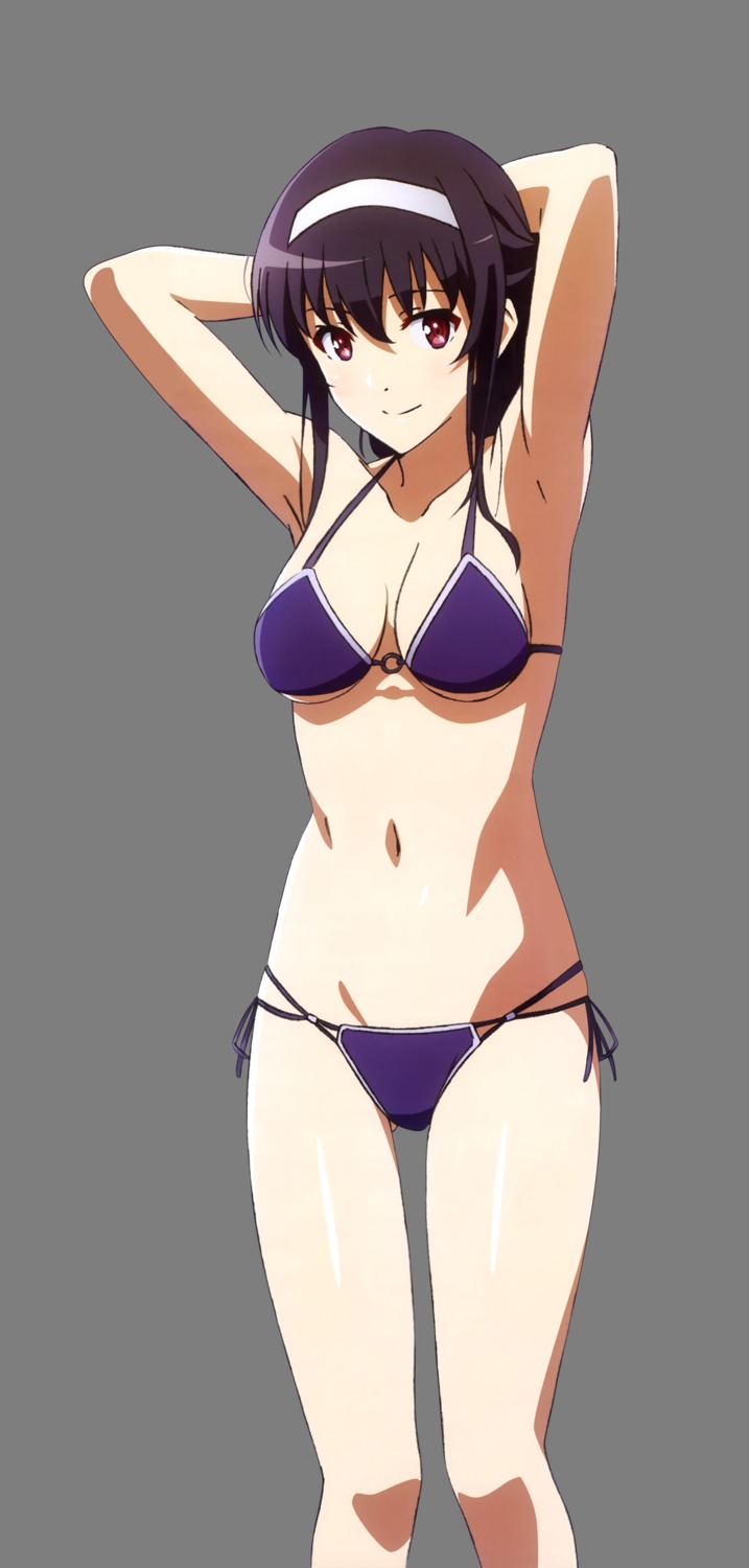 bikini cleavage ishida_kazumasa kasumigaoka_utaha saenai_heroine_no_sodatekata saenai_heroine_no_sodatekata_flat swimsuits transparent_png underboob