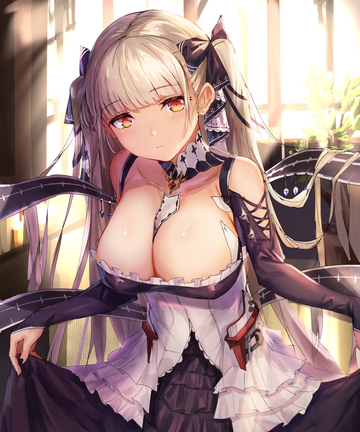 azur_lane formidable_(azur_lane) gothic_lolita lolita_fashion manichi no_bra skirt_lift