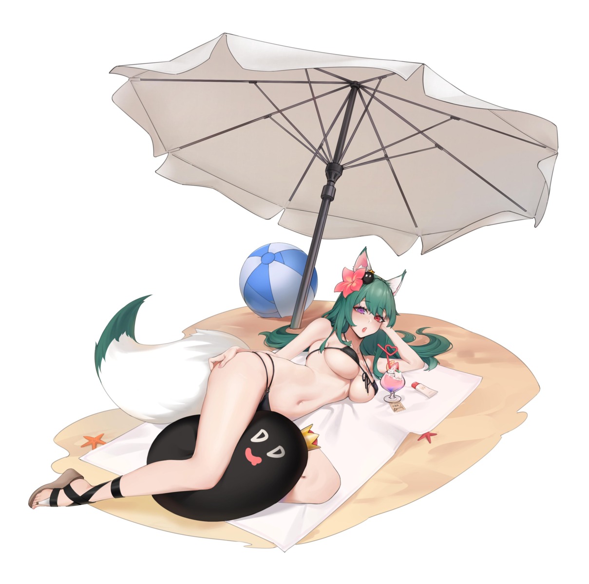 animal_ears bikini fei_mao kitsune swimsuits tail