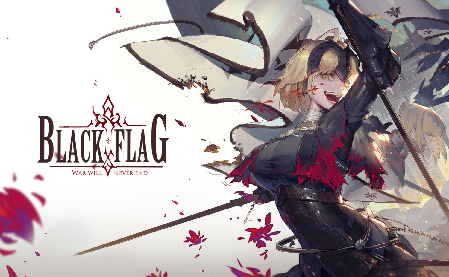 armor blood fate/grand_order jeanne_d'arc jeanne_d'arc_(alter)_(fate) kuroduki_(pieat) saber saber_alter sword