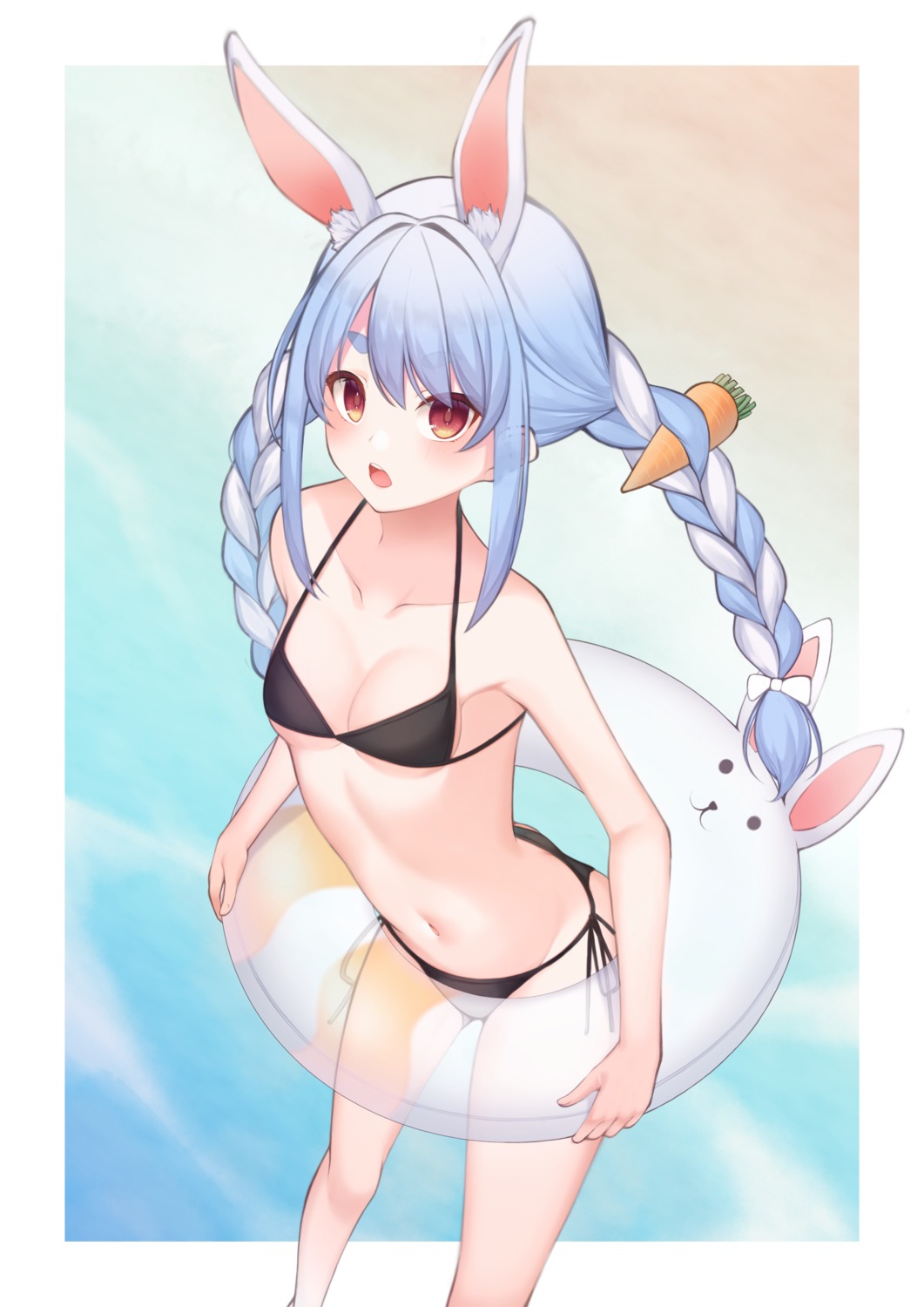 animal_ears bikini bunny_ears hololive shirafuji_ene swimsuits usada_pekora