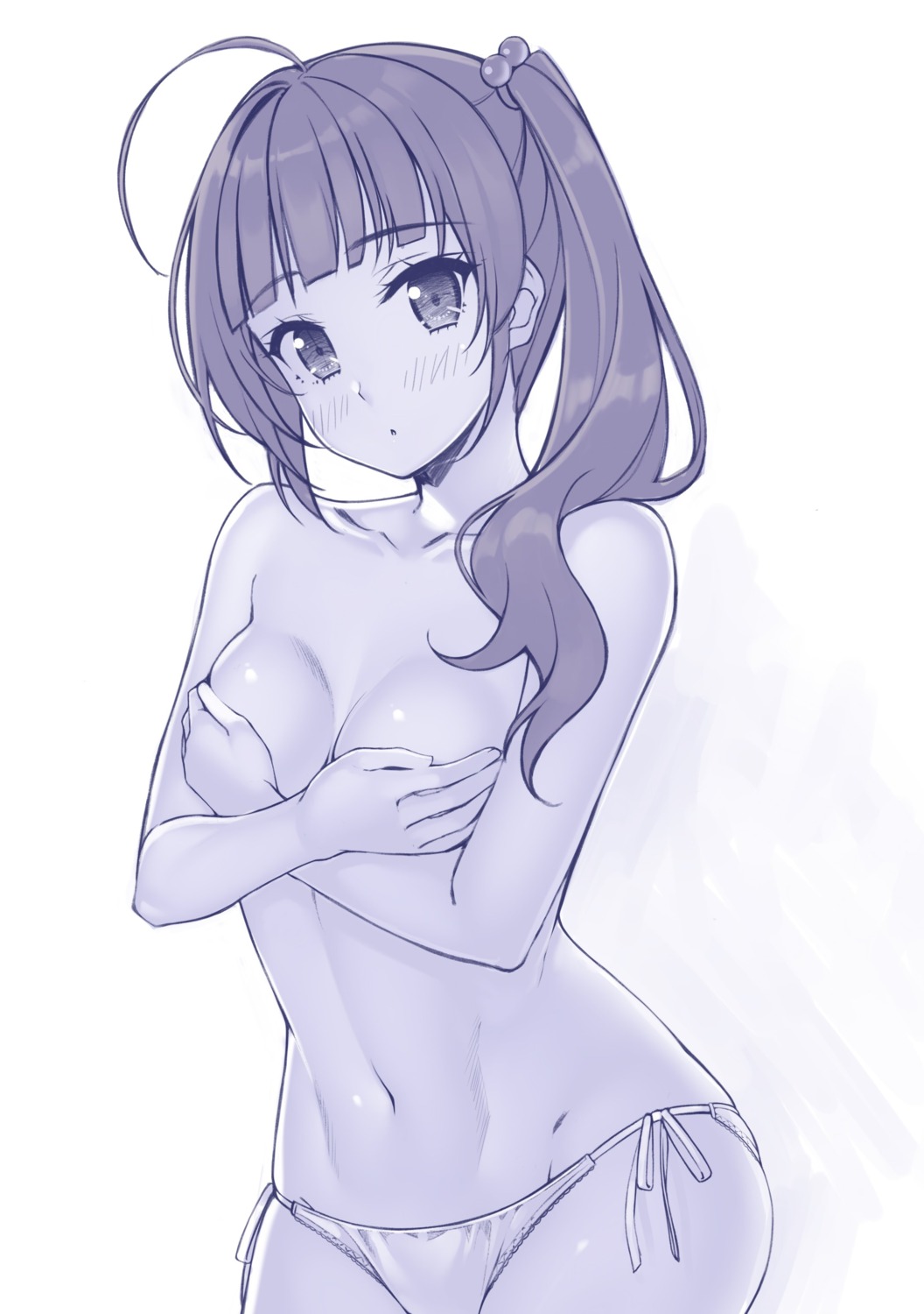 argonauts breast_hold monochrome pantsu string_panties tachibanaki_riho topless uchi_no_imouto uchi_no_kanojo yamakaze_ran