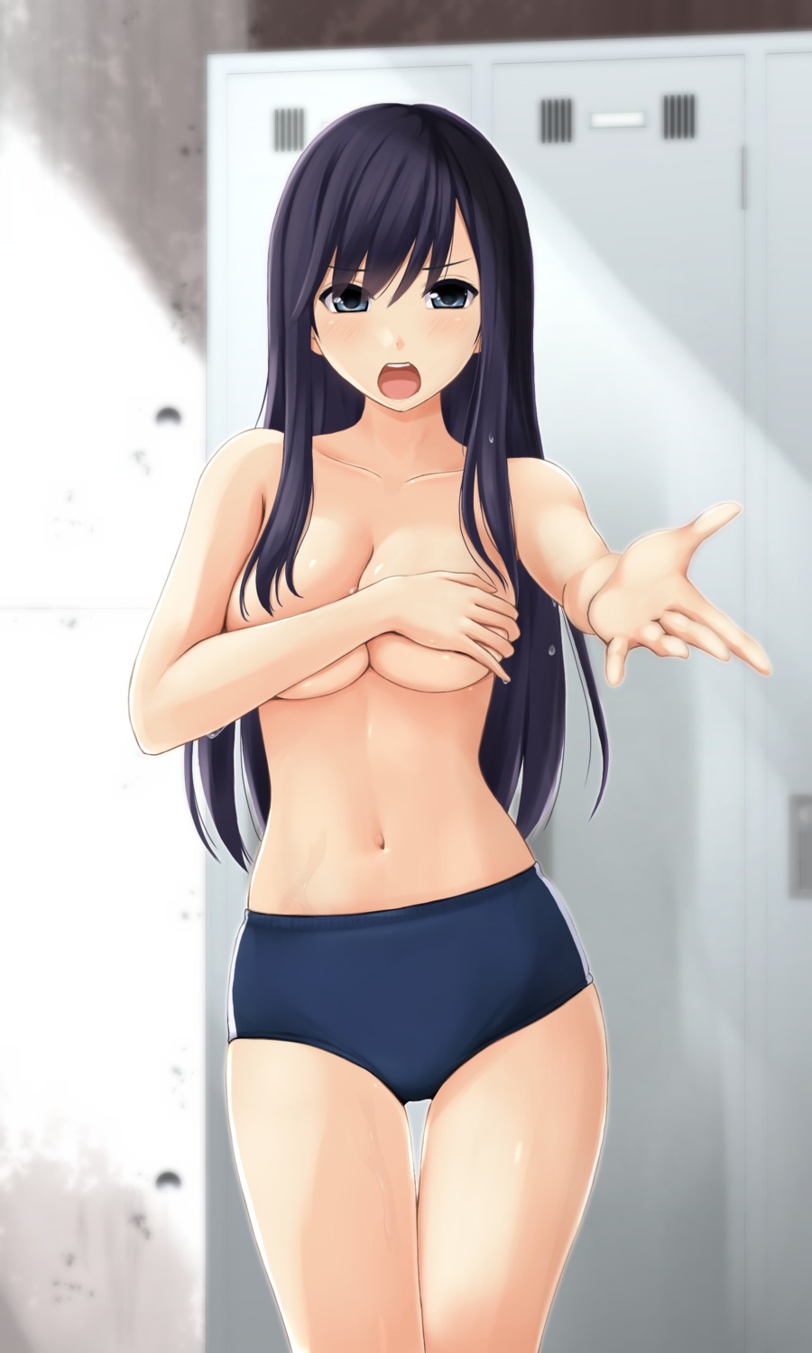 breast_hold buruma nonaka_ritsu topless