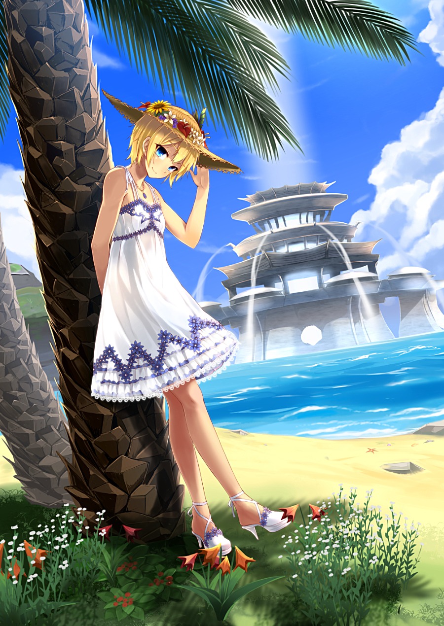 dress heels phantasy_star_online_2 ryou@ryou summer_dress