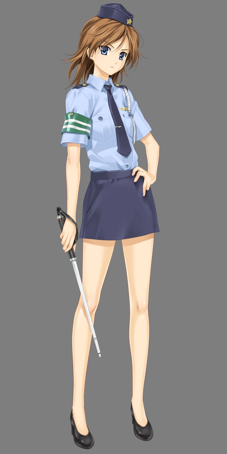 daimonji_yuu happoubi_jin heels police_uniform transparent_png zettai_shougeki_platonic_heart