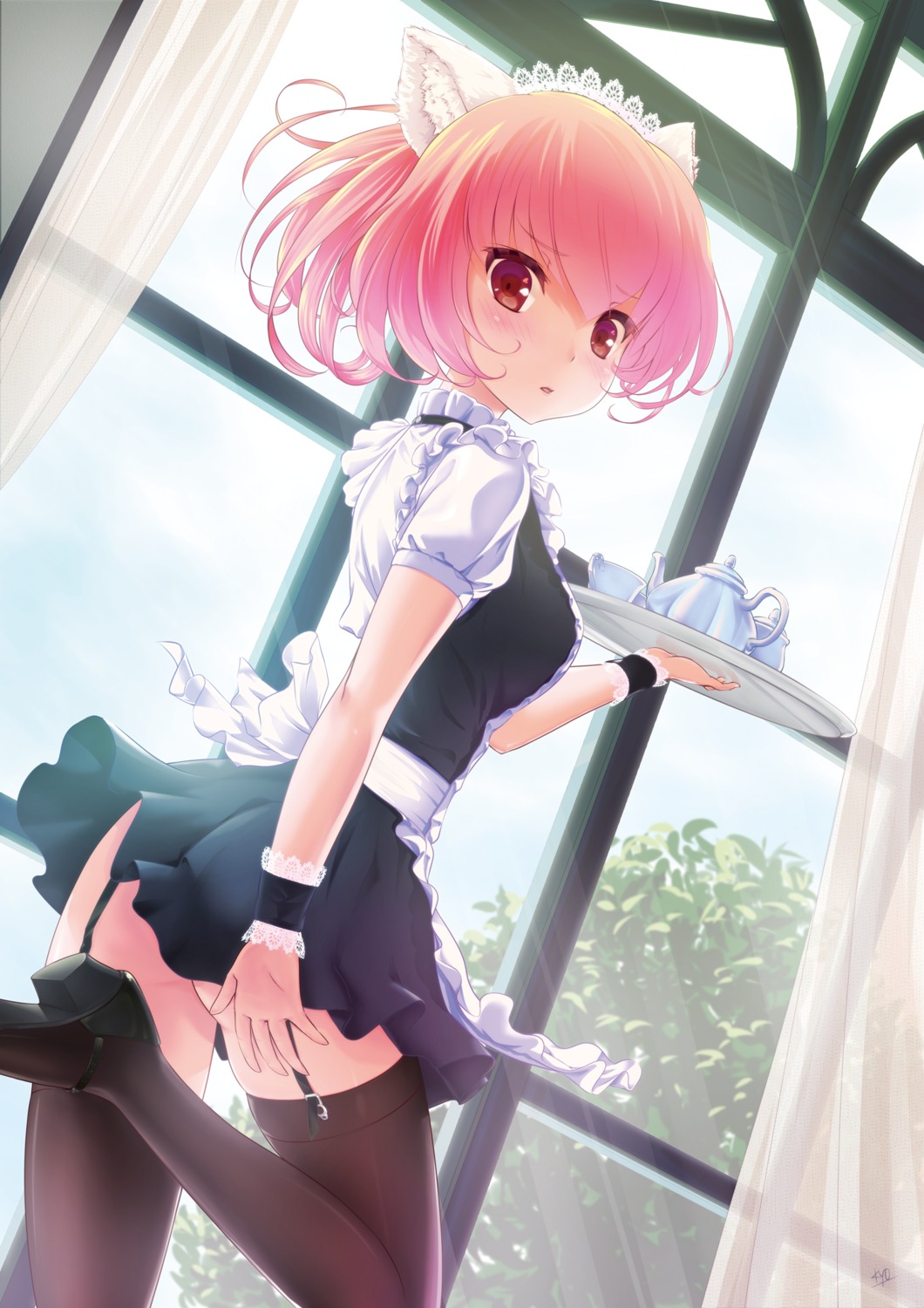 animal_ears heels kyo21413 maid moe2015 stockings thighhighs