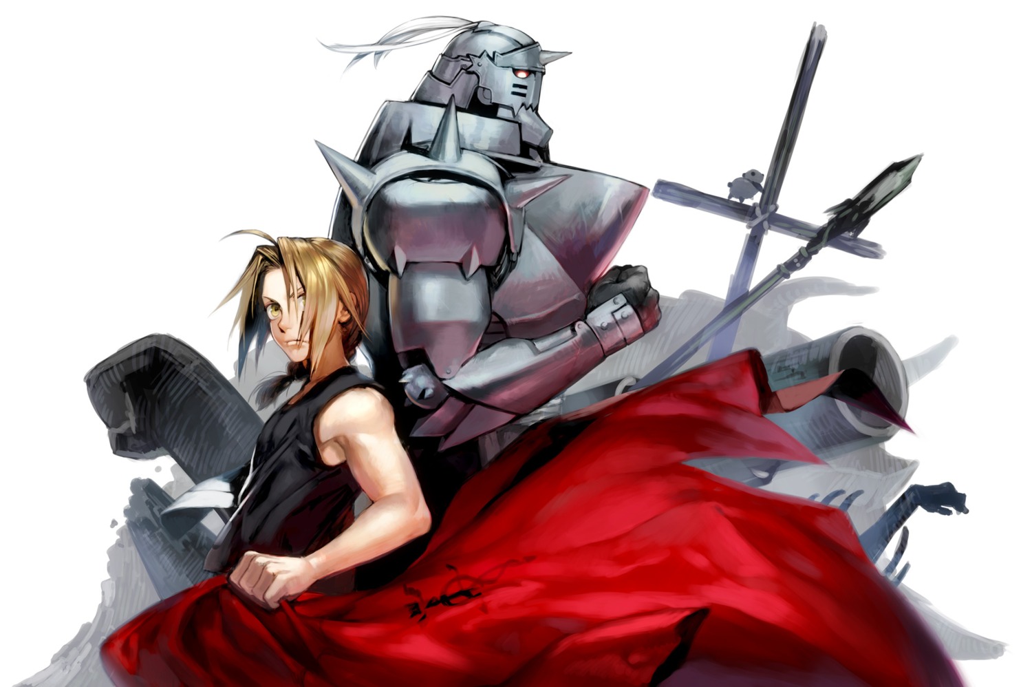 alphonse_elric edward_elric fullmetal_alchemist male noako