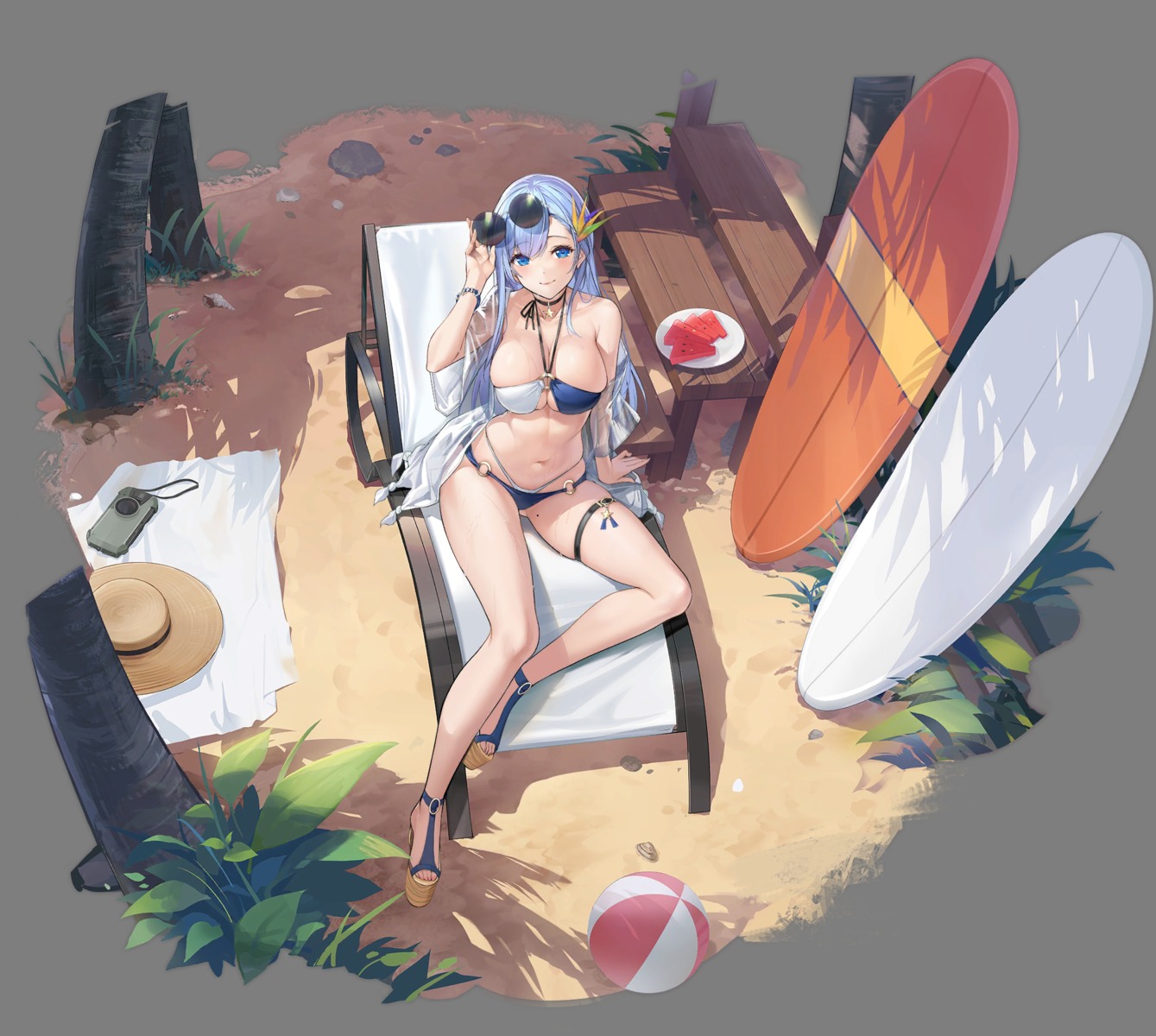 azur_lane garter megane swimsuits ticonderoga_(azur_lane) tomohiro_kai transparent_png