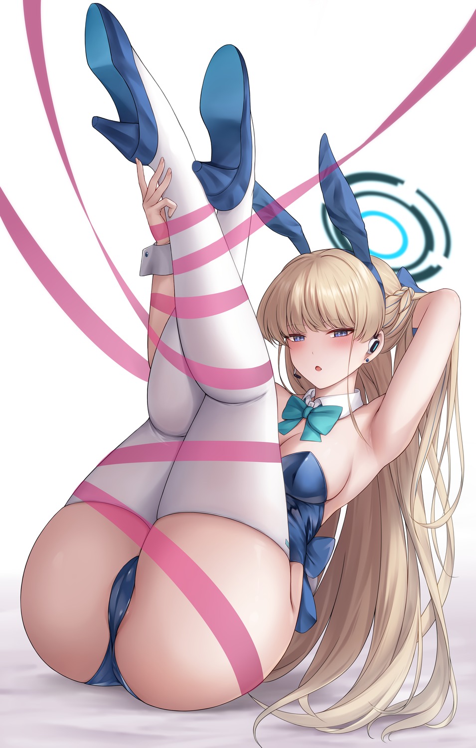 animal_ears ass asuma_toki blue_archive bunny_ears bunny_girl cameltoe chien_zero halo heels thighhighs