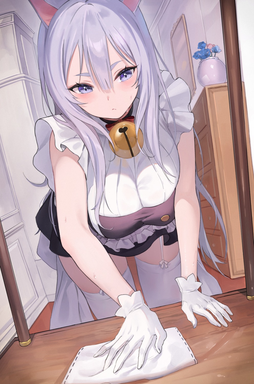 animal_ears emyo maid nekomimi stockings thighhighs