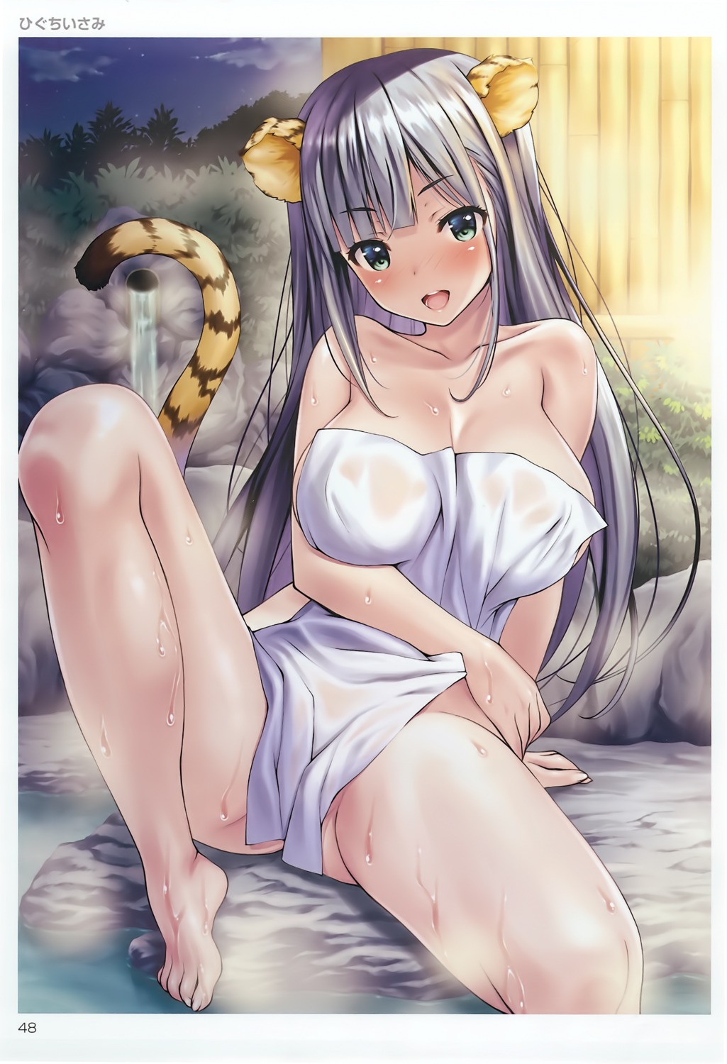 animal_ears higuchi_isami onsen see_through toranoana towel wet