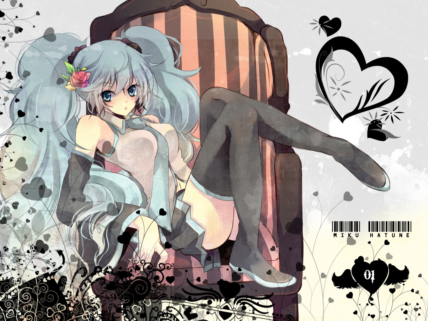 hatsune_miku kokonoe_miya thighhighs vocaloid