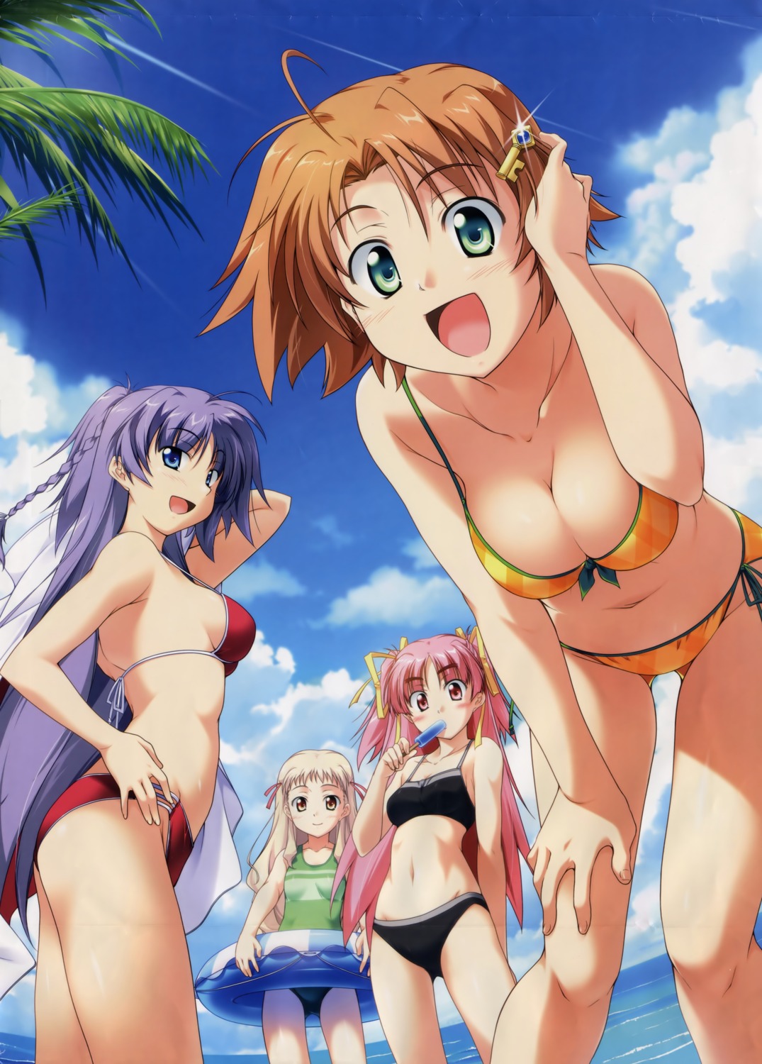 bikini cleavage crease hasumi_ichino kurumizawa_suzuki orihara_natsumi swimsuits takeya_masami te_to_te_try_on! tokura_temari