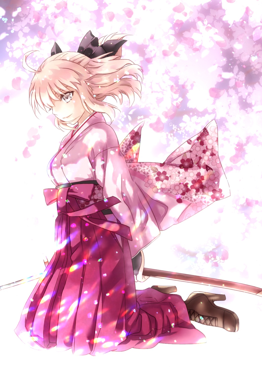 fate/grand_order fate/stay_night heels japanese_clothes okita_souji_(fate) sato-pon sword