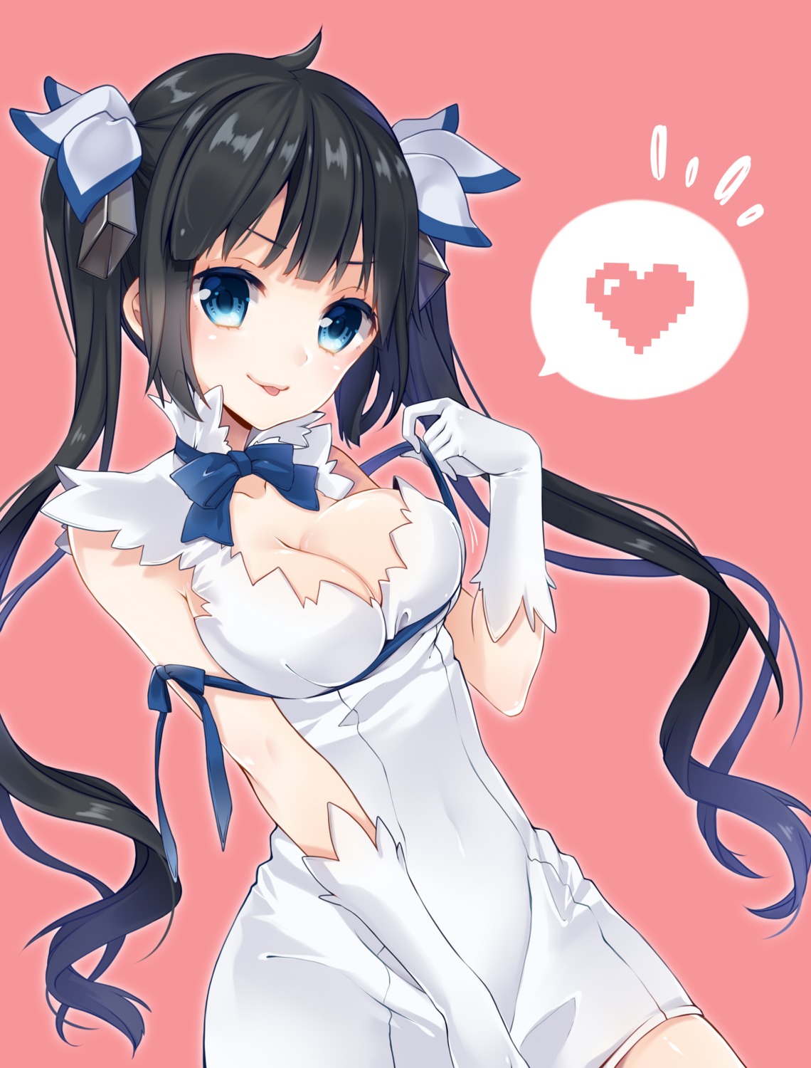 cleavage dress dungeon_ni_deai_wo_motomeru_no_wa_machigatteiru_darou_ka hestia_(danmachi) no_bra sherypton