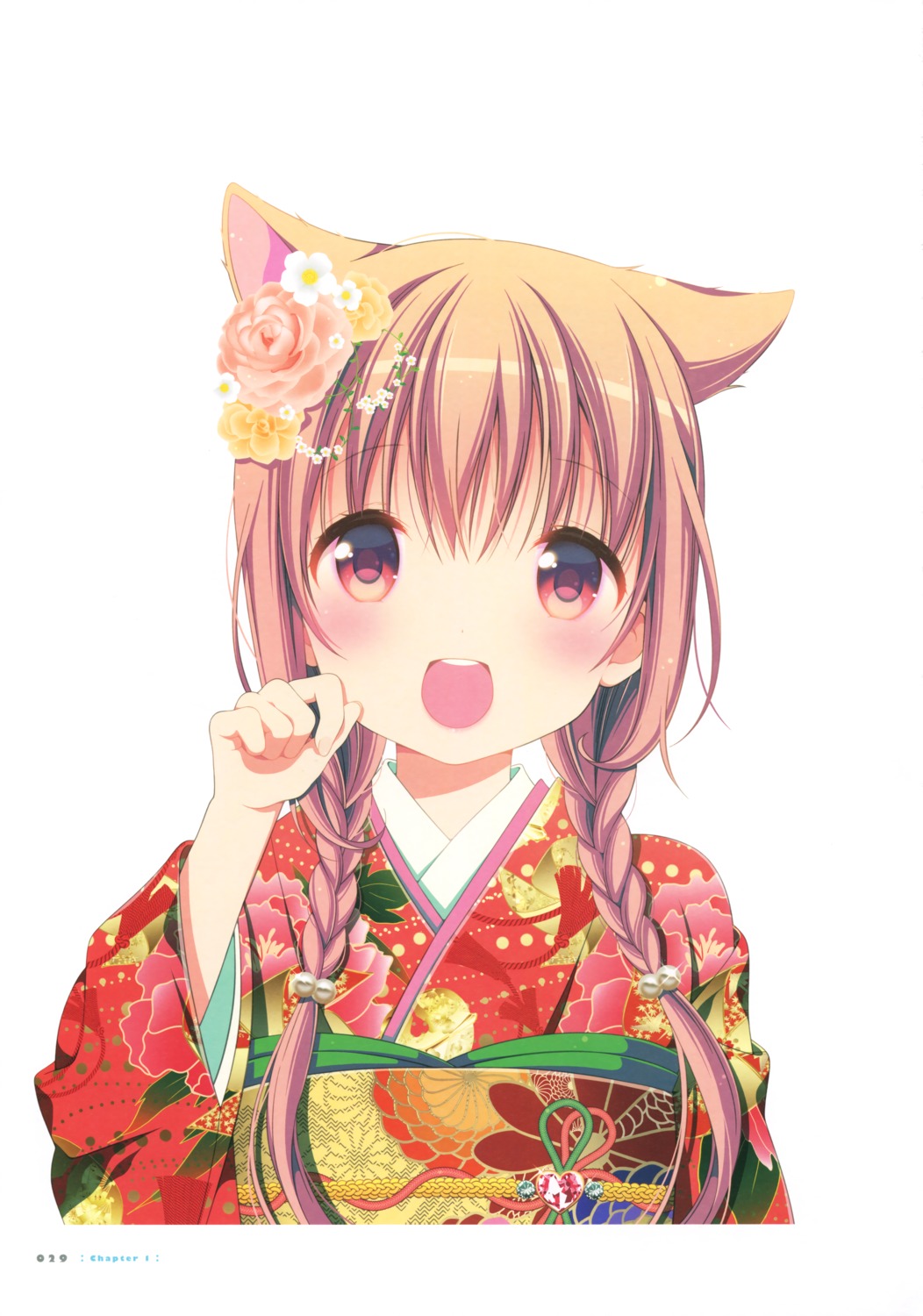 animal_ears hinako_note kimono mitsuki_(mangaka) nekomimi sakuragi_hinako