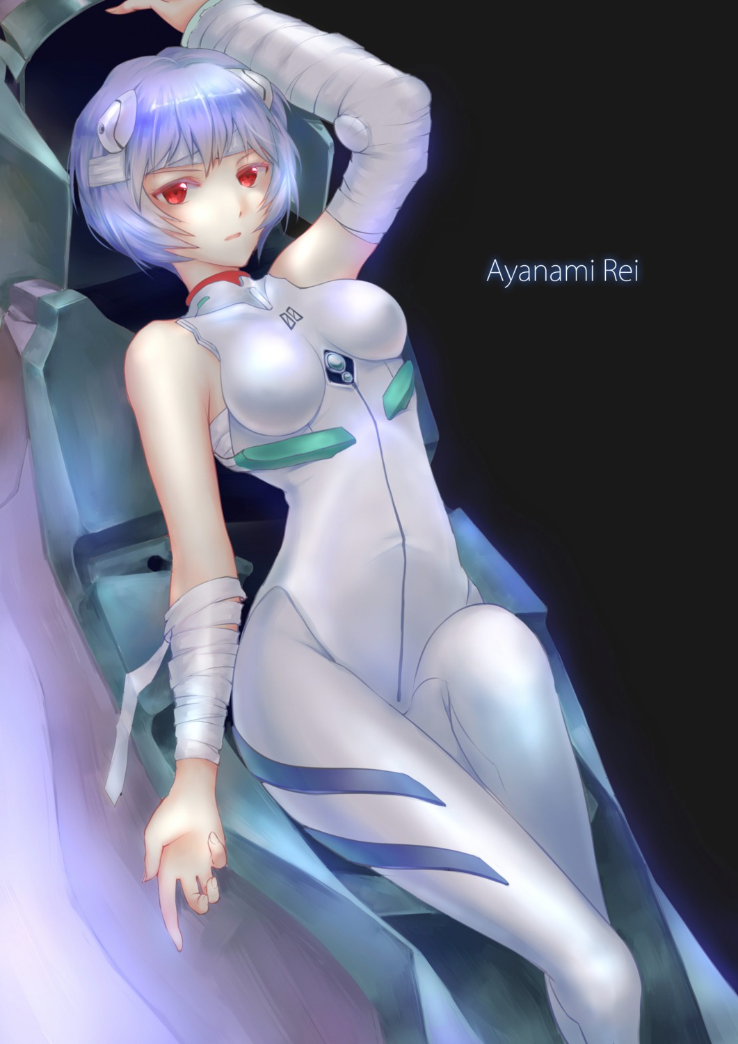 ayanami_rei bandages bodysuit misaki_krokodi neon_genesis_evangelion