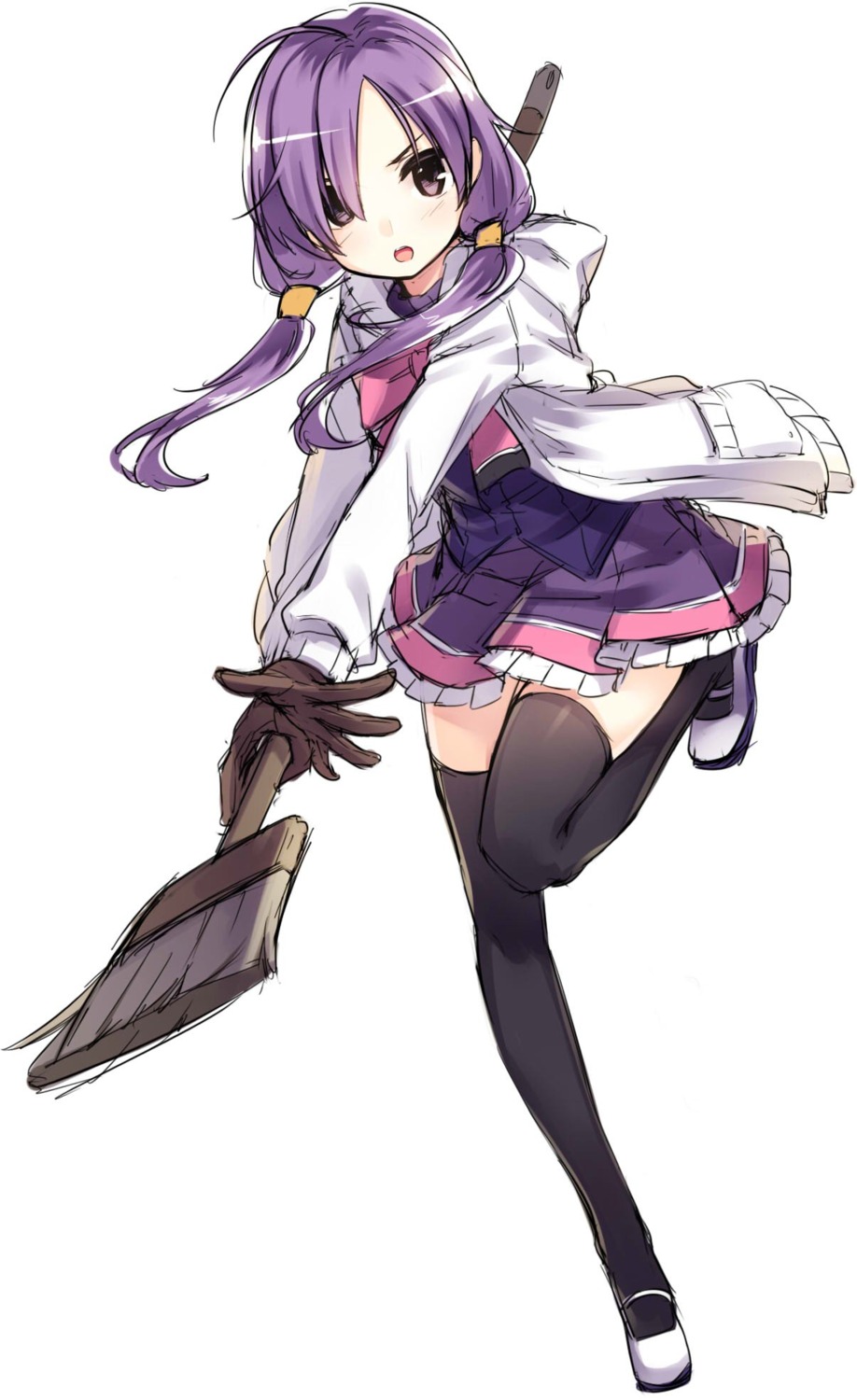 aisha_(elsword) elsword kuronell seifuku thighhighs