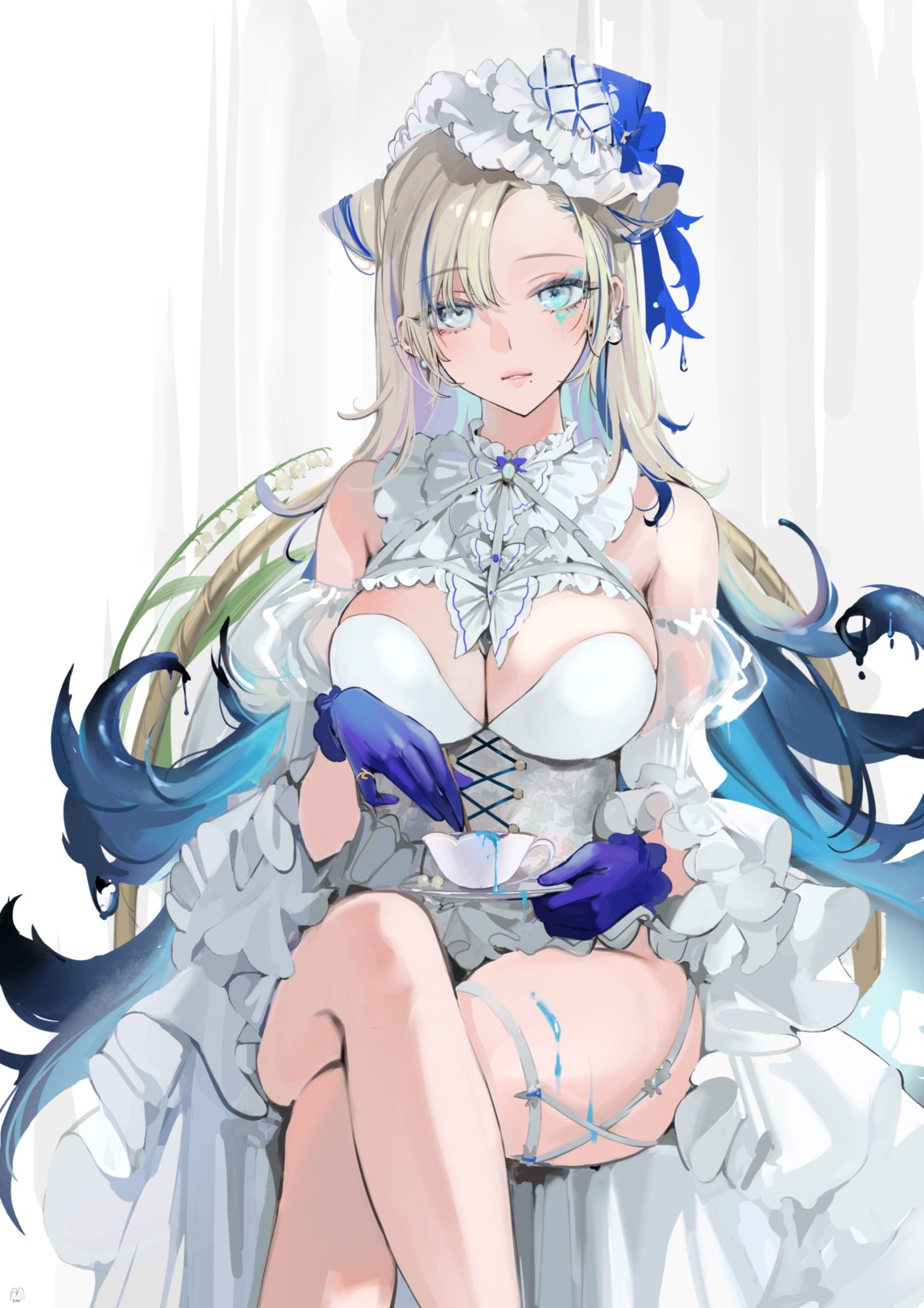 animal_ears garter kandzume_(kandume200) no_bra