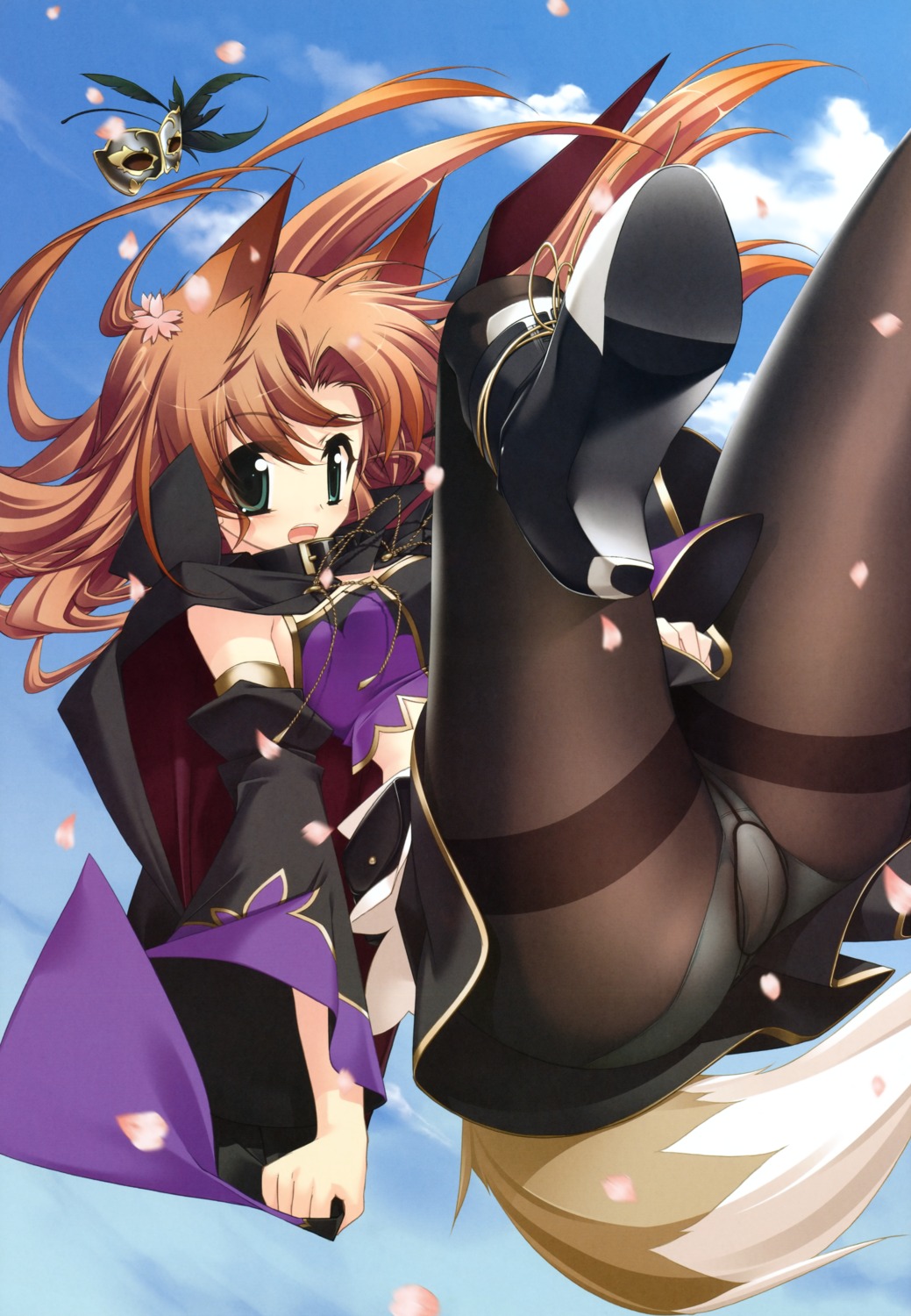 animal_ears fixed fizz kitsune minazuki_haruka pantsu pantyhose sakura_tale tail wakaba_rinko