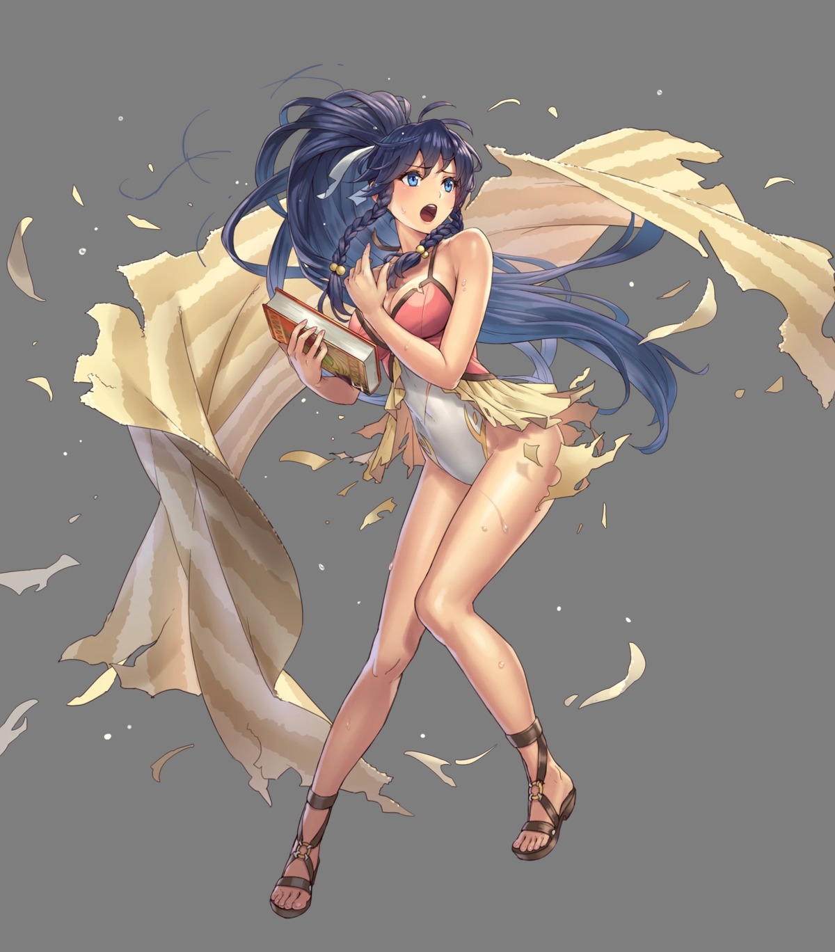 breast_hold cleavage cuboon duplicate fire_emblem fire_emblem:_seima_no_kouseki fire_emblem_heroes nintendo swimsuits tana_(fire_emblem) torn_clothes transparent_png
