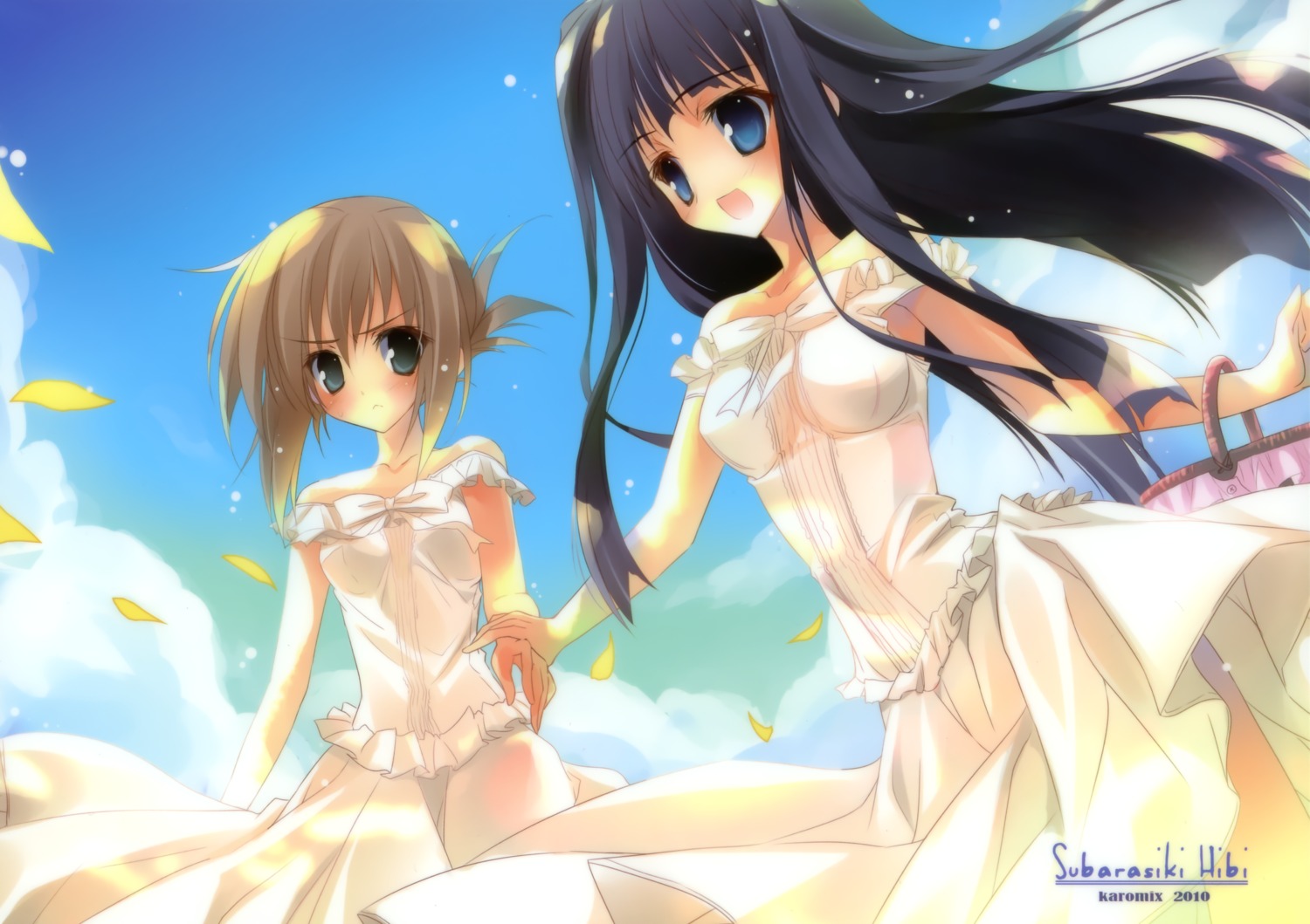 dress karomix karory no_bra skirt_lift subarashiki_hibi summer_dress tachibana_kimika takashima_zakuro